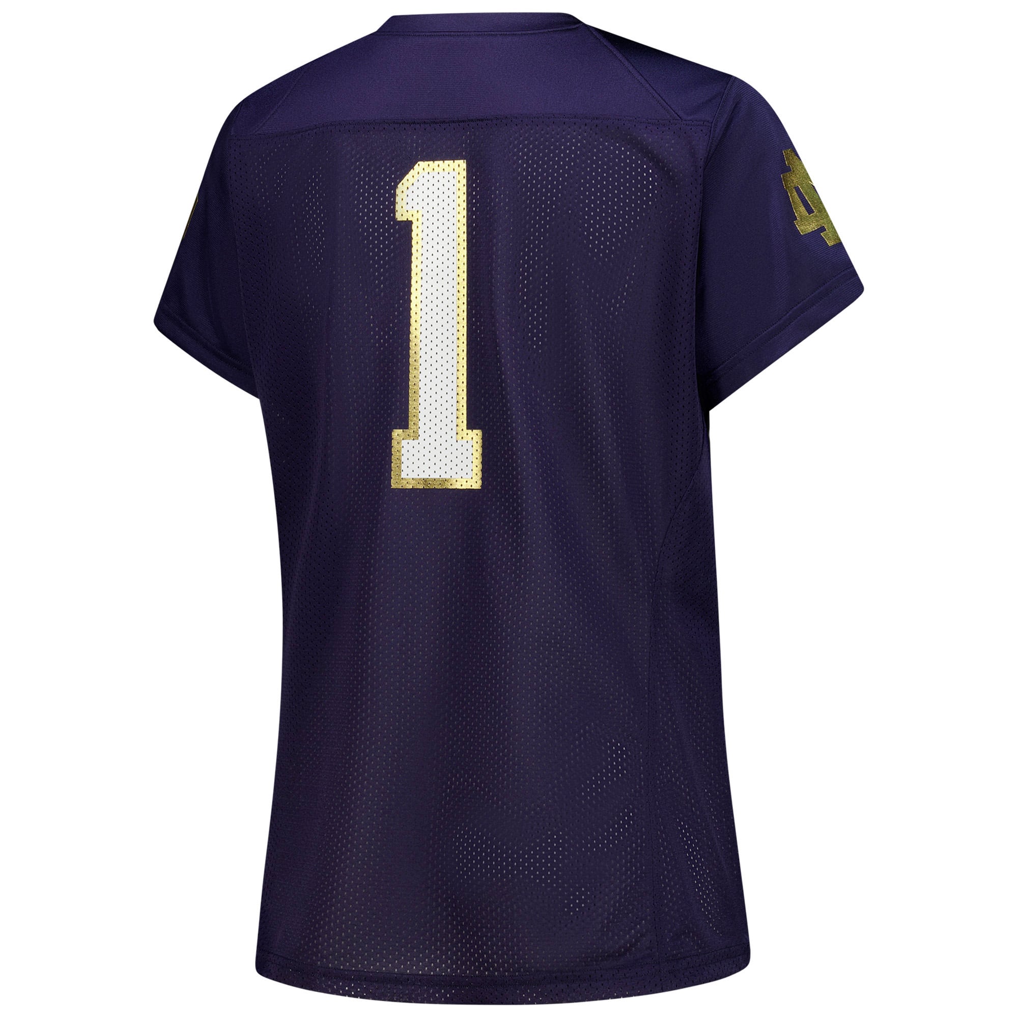Notre Dame Fighting Irish Women's #1 Football Jersey Navy - back view