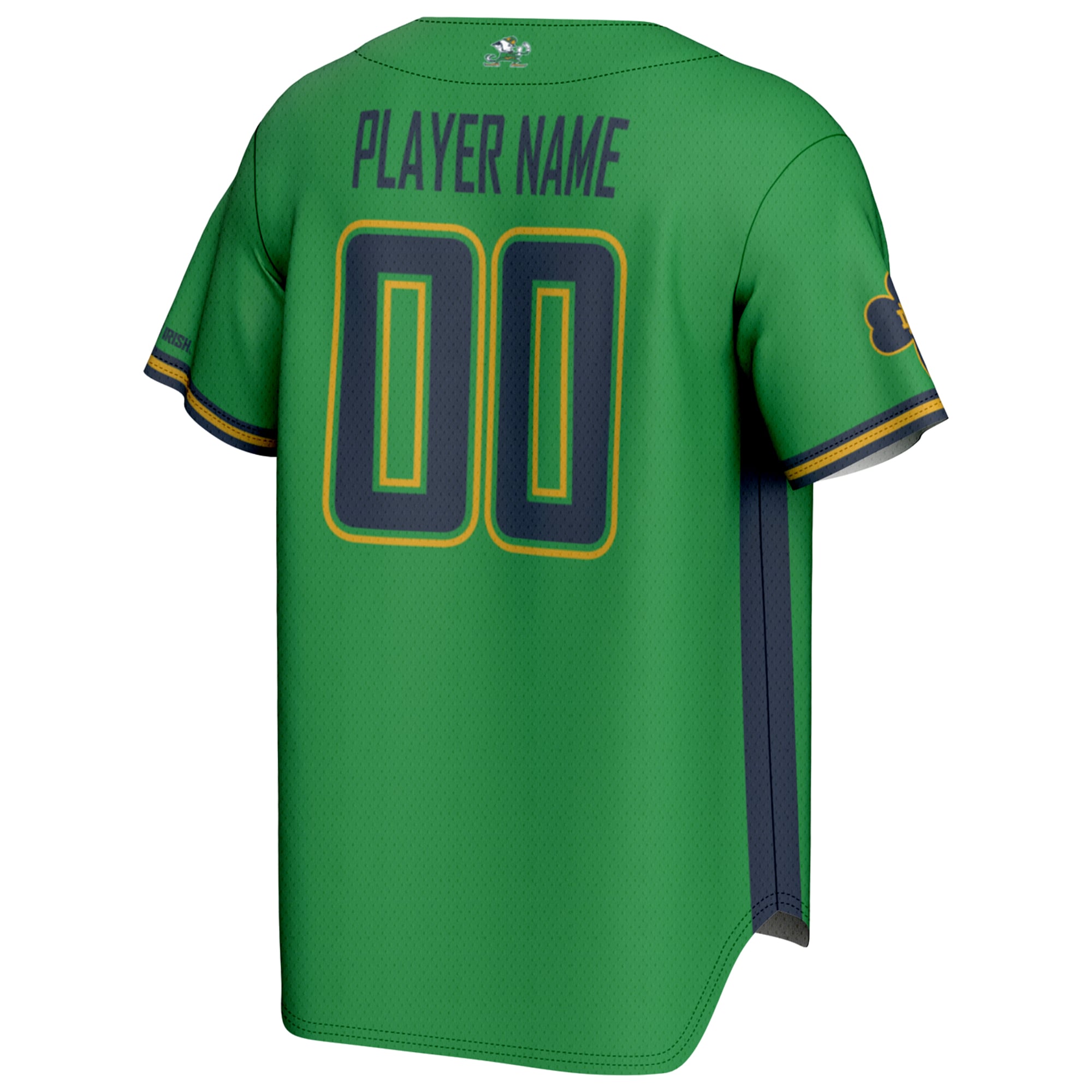 Notre Dame Fighting Irish Youth Baseball Lightweight Jersey Green - back view