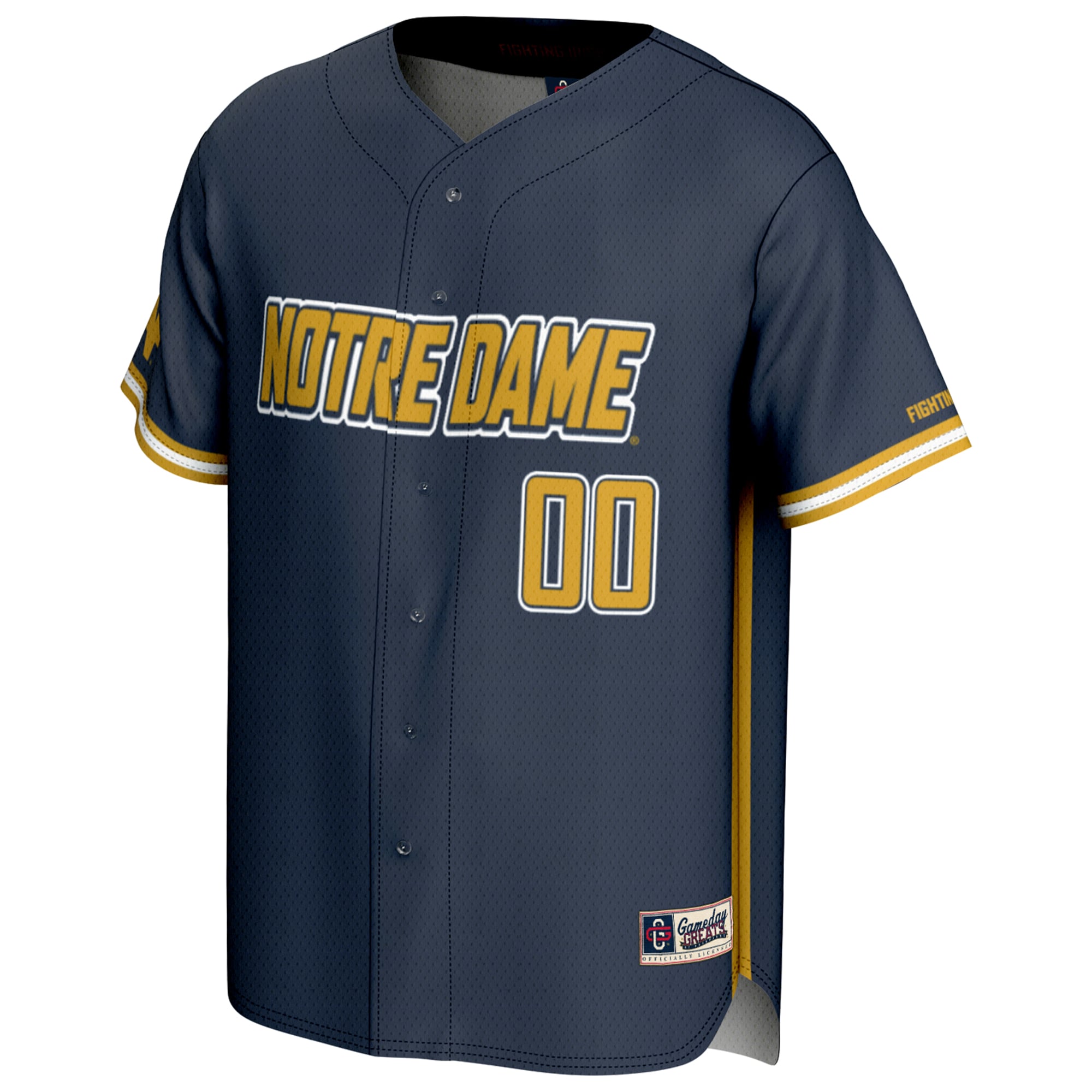 Notre Dame Fighting Irish Youth Baseball Lightweight Jersey Navy - front view