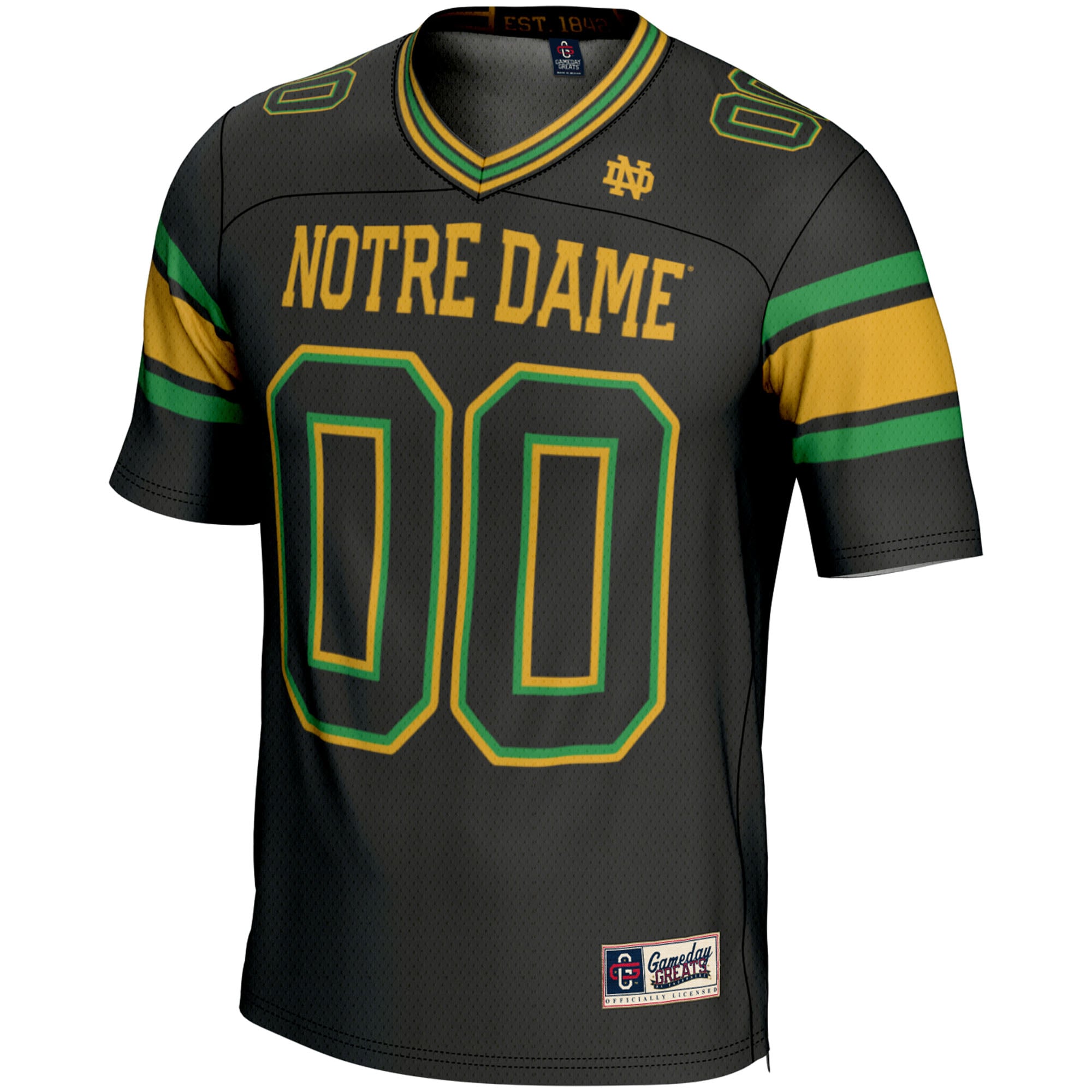 Notre Dame Fighting Irish Youth Football Jersey Black - front view