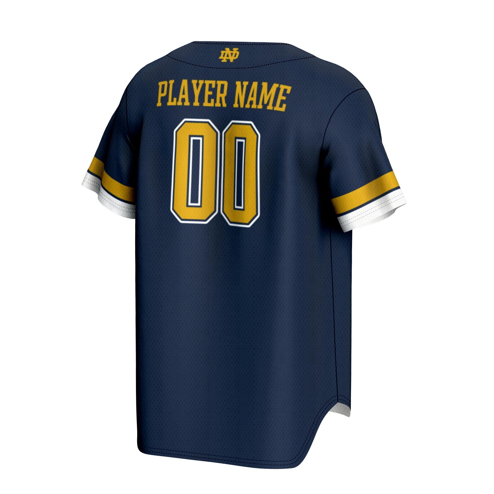 Notre Dame Fighting Irish Youth Lightweight Baseball Jersey Navy - back view