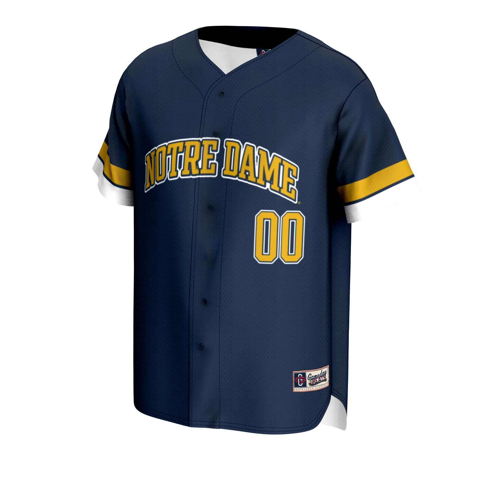 Notre Dame Fighting Irish Youth Lightweight Baseball Jersey Navy - front view