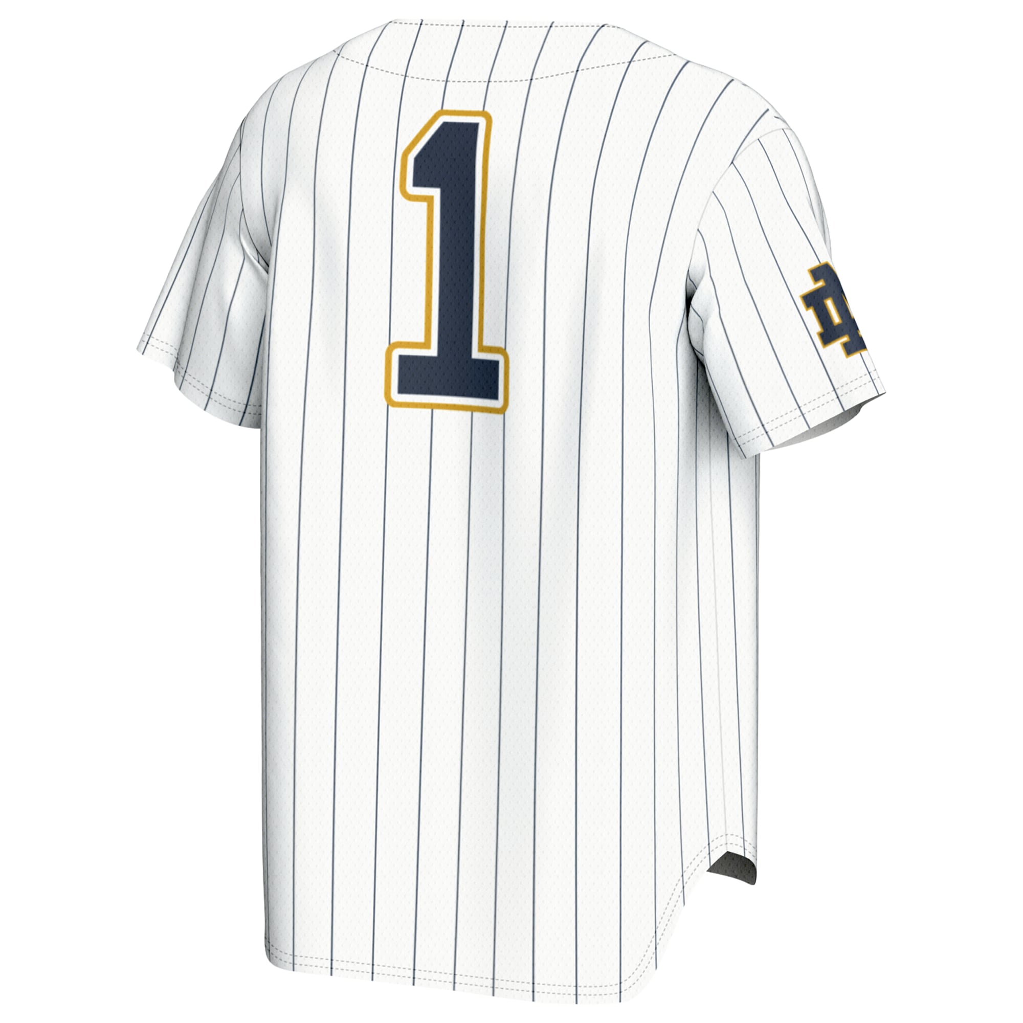 #1 Notre Dame Fighting Irish Youth Lightweight Baseball Jersey White - back view