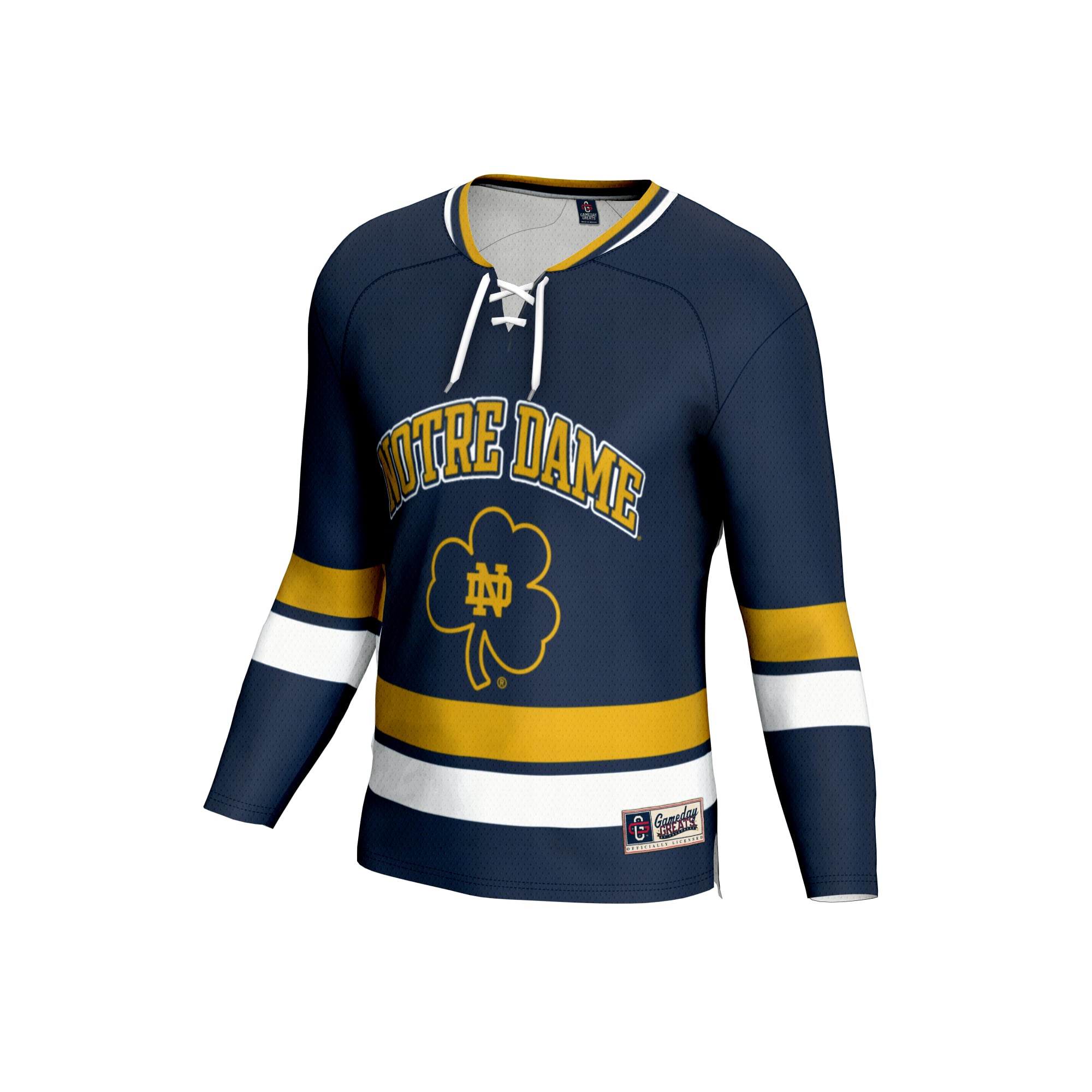 Notre Dame Fighting Irish Youth Lightweight Men's Hockey Team Fashion Jersey Navy - front view