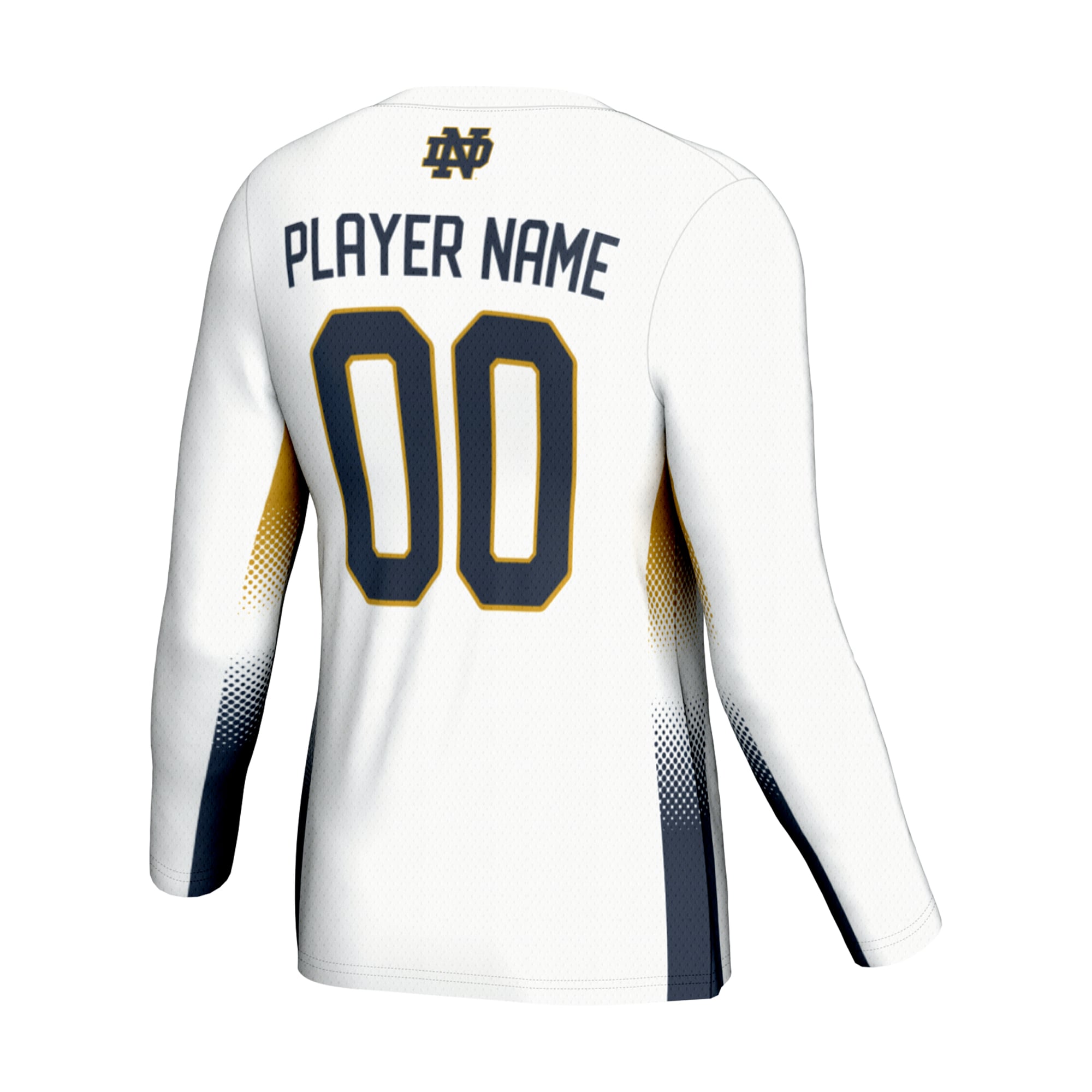Notre Dame Fighting Irish Youth Lightweight Volleyball Jersey White - back view