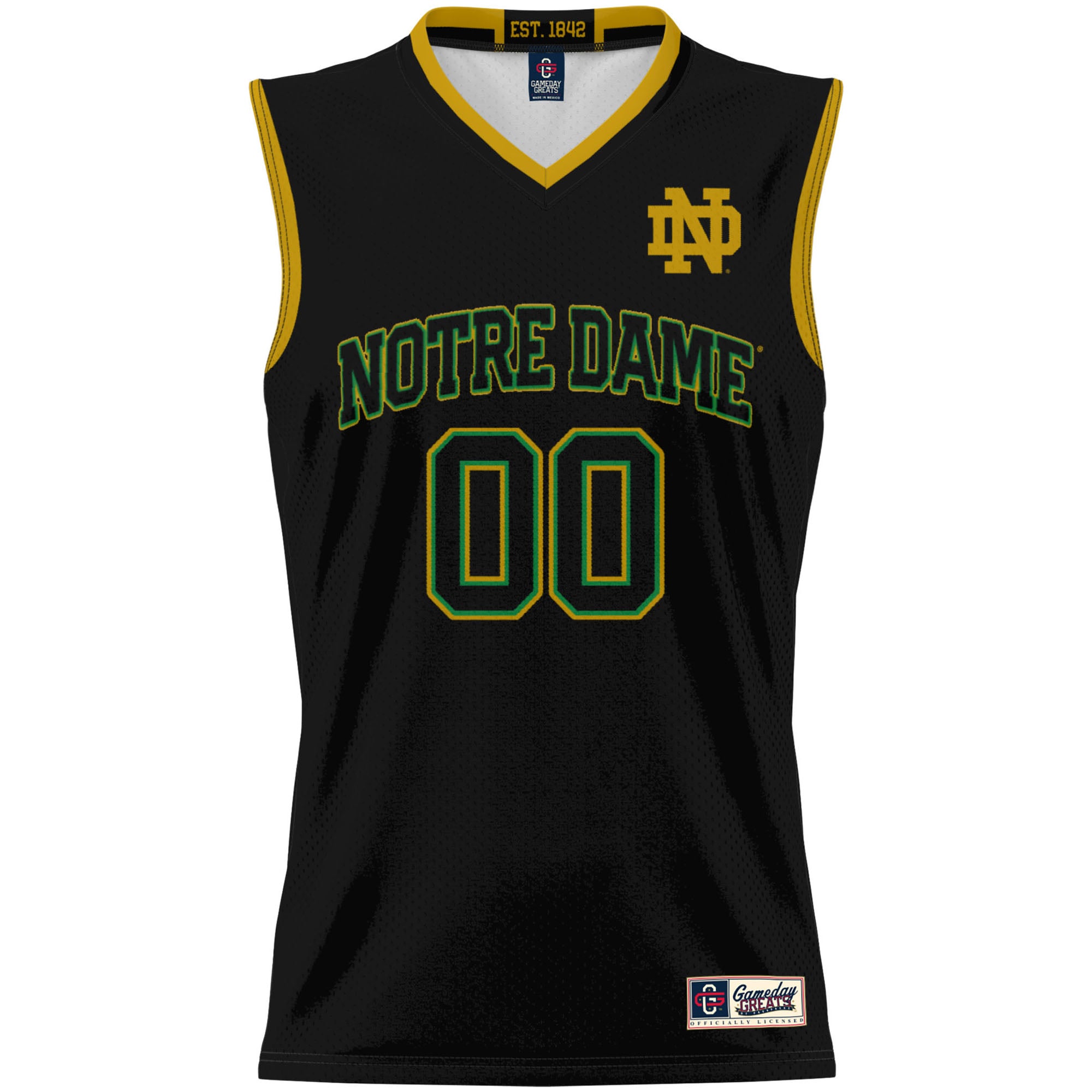 Notre Dame Fighting Irish Youth Lightweight Women's Basketball Jersey Black - front view