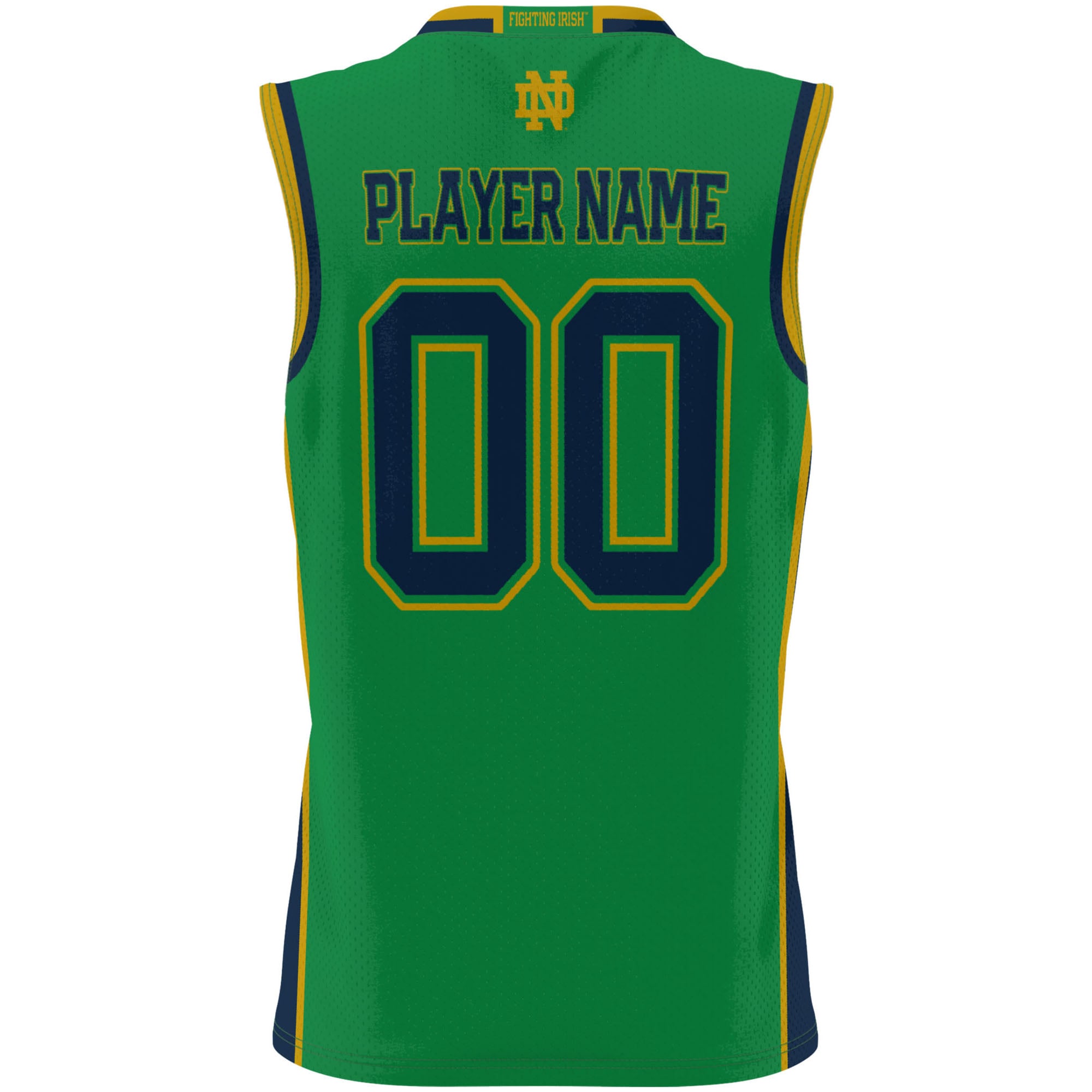 Notre Dame Fighting Irish Youth Lightweight Women's Basketball Jersey Green - back view