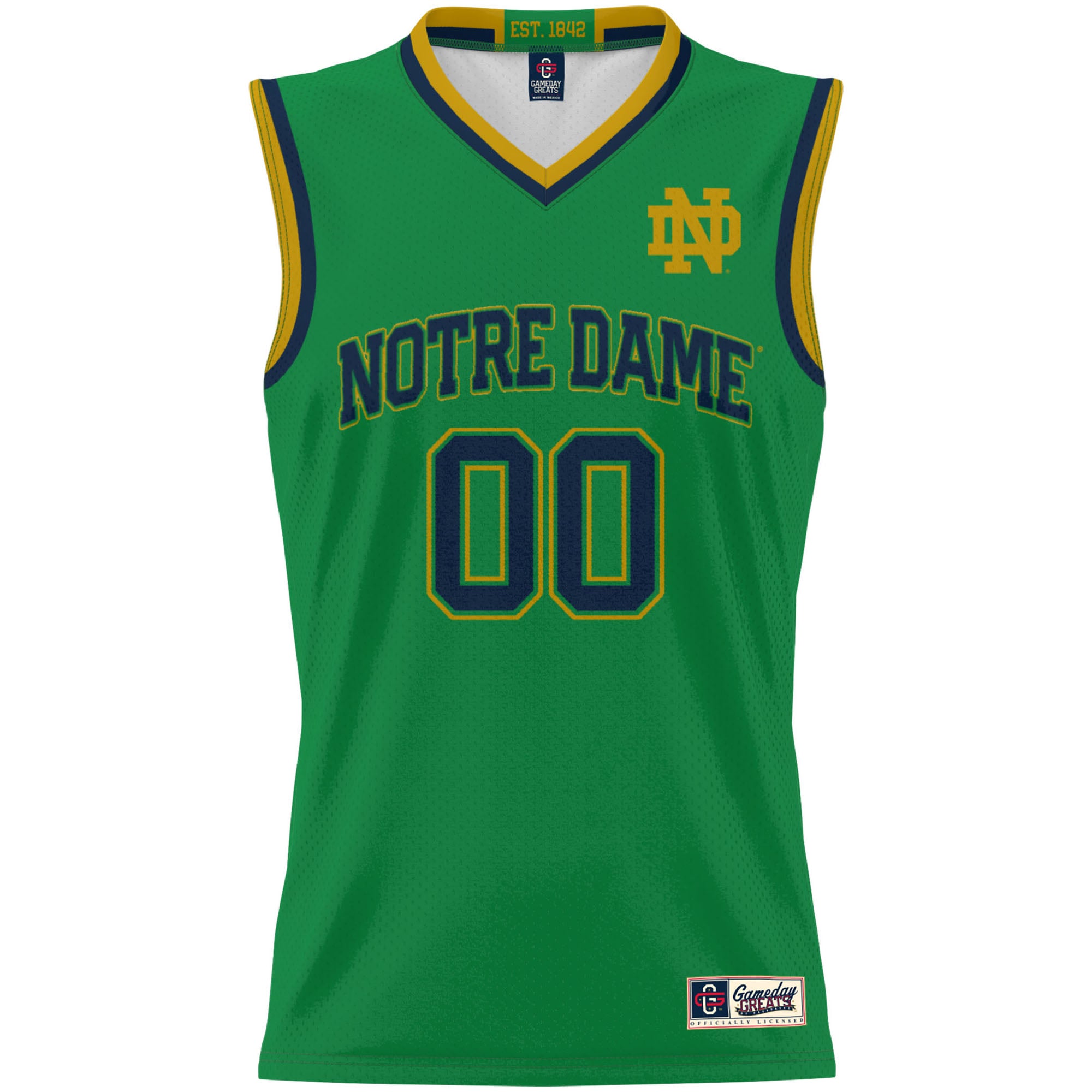 Notre Dame Fighting Irish Youth Lightweight Women's Basketball Jersey Green - front view