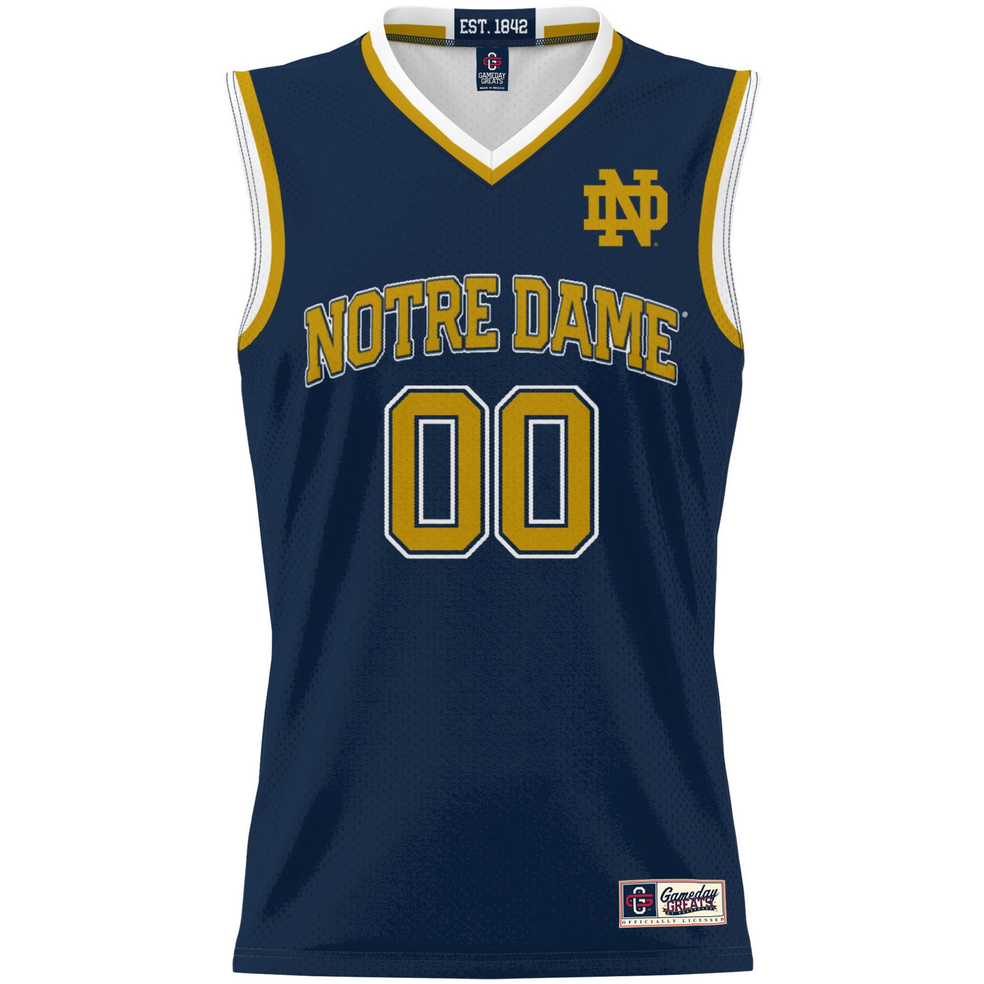Notre Dame Fighting Irish Youth Lightweight Women's Basketball Jersey Navy - front view