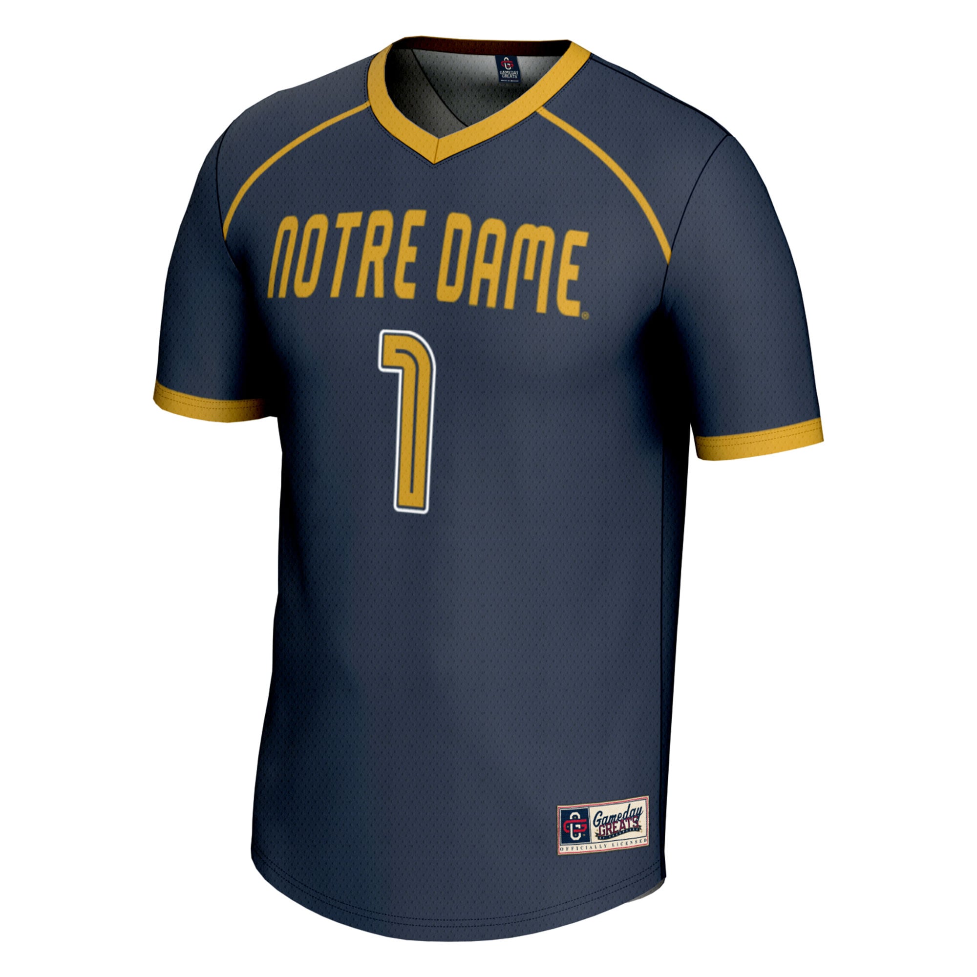 #1 Notre Dame Fighting Irish Youth Lightweight Women's Lacrosse Jersey Navy - front view