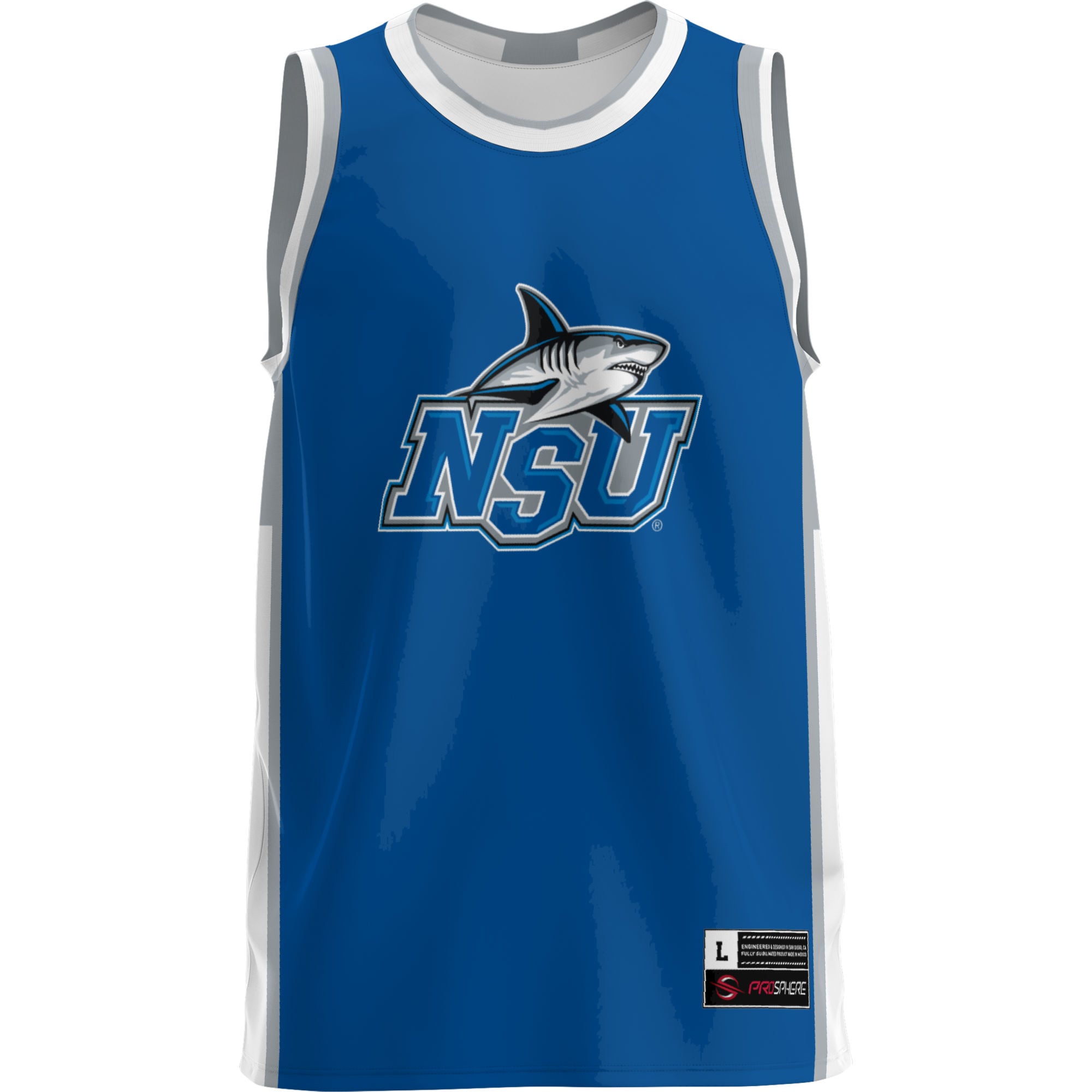 Nova Southeastern Sharks Lightweight Basketball Jersey Blue - front view