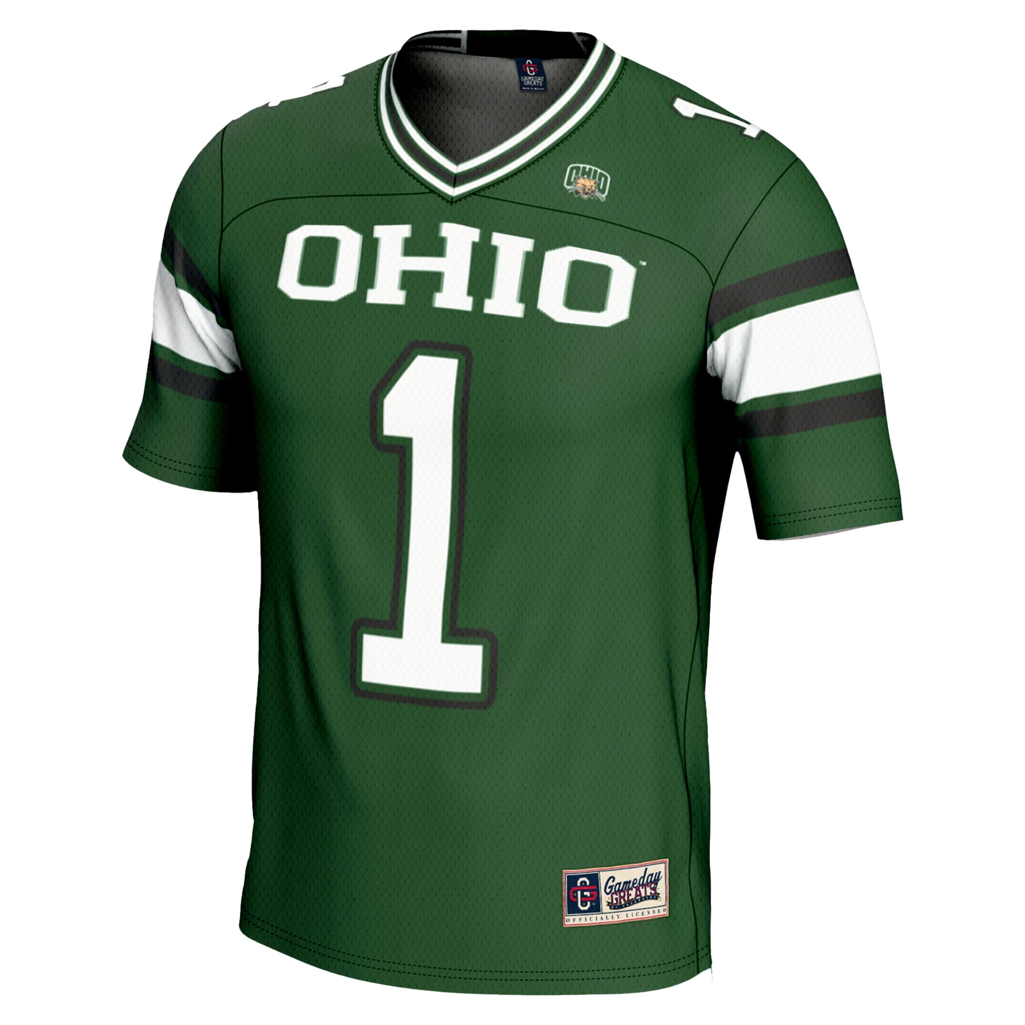 #1 Ohio Bobcats Endzone Football Jersey Green - back view