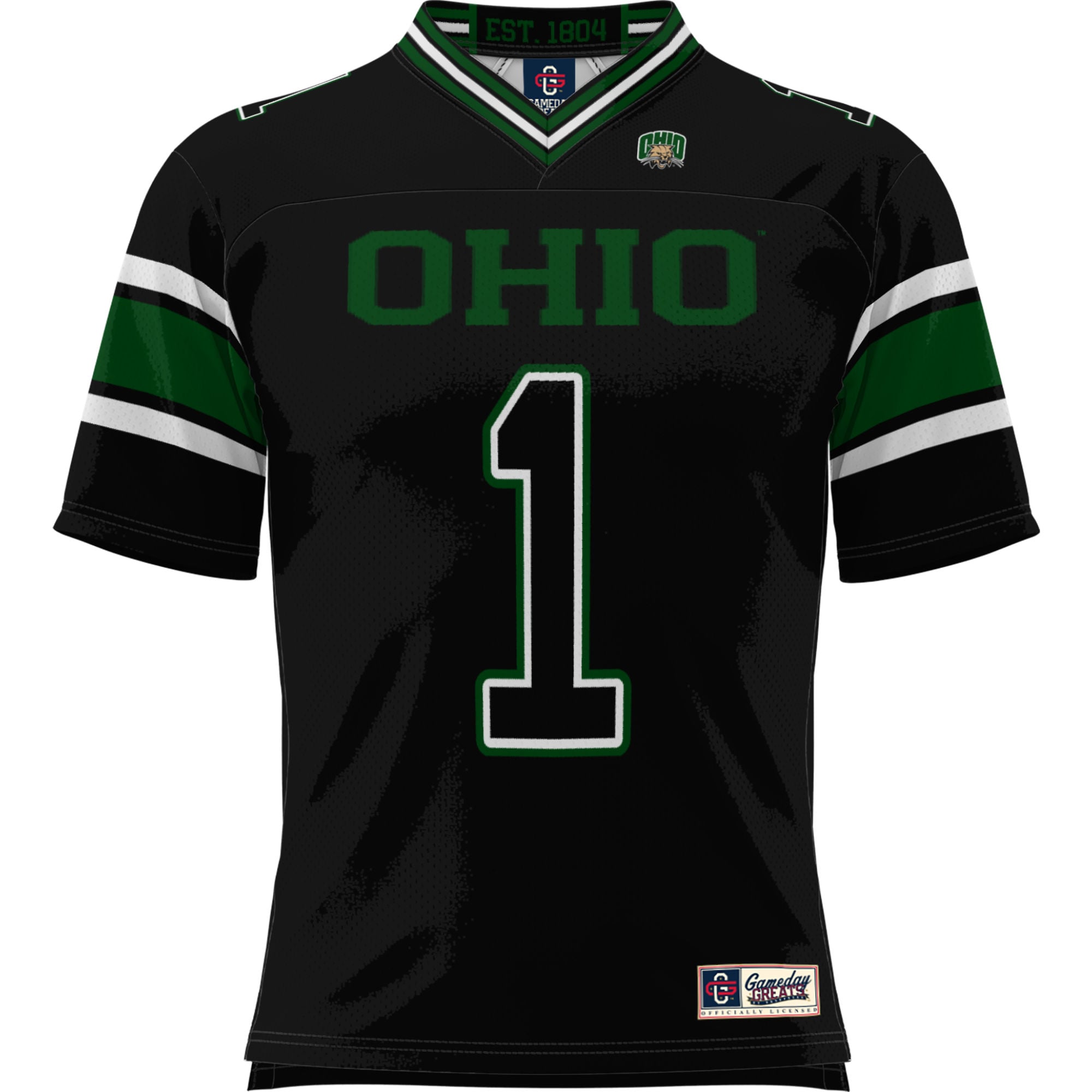 #1 Ohio Bobcats Football Jersey Black - front view