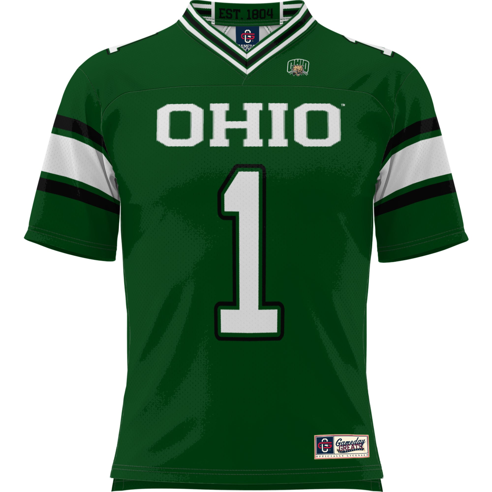 #1 Ohio Bobcats Football Jersey Green - front view