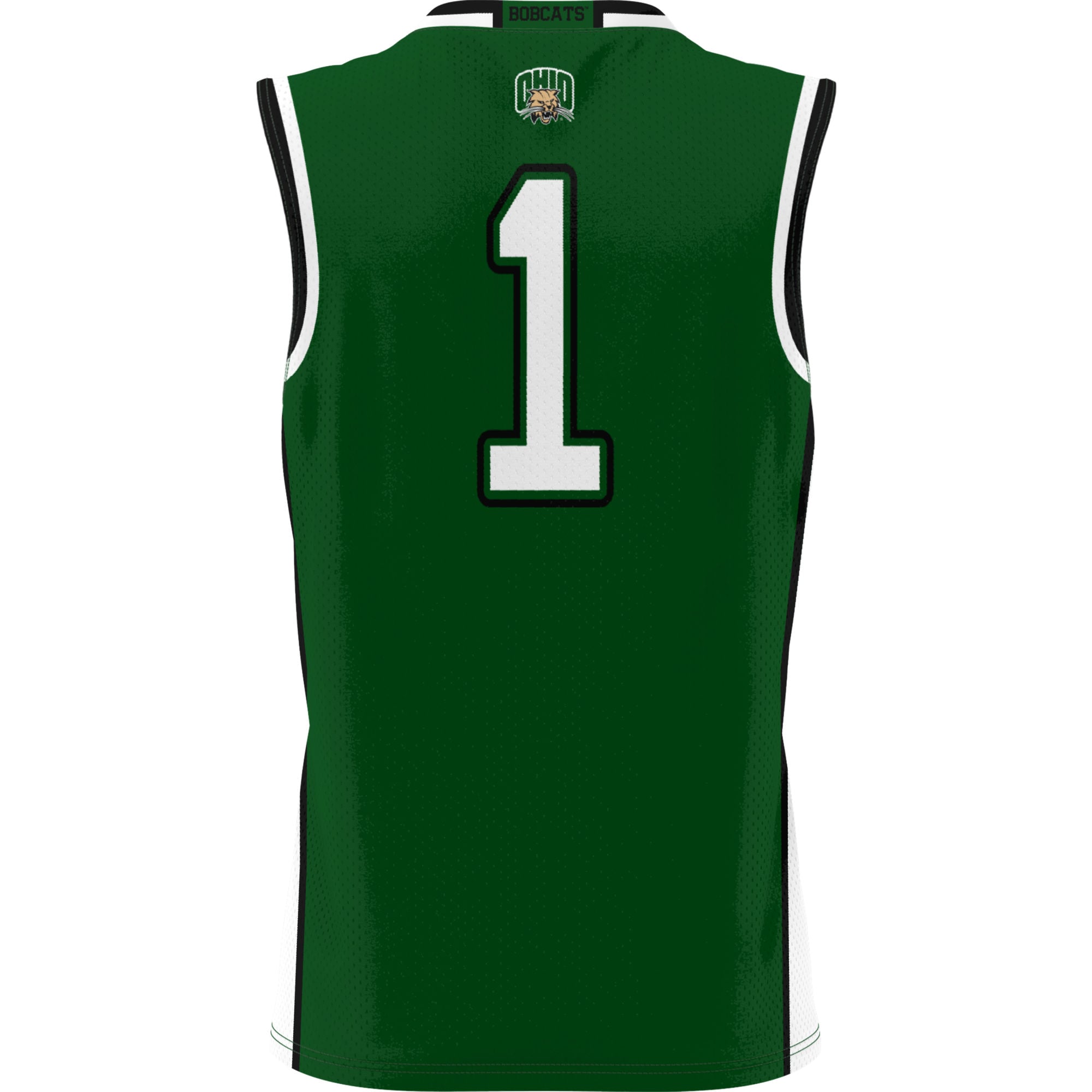 #1 Ohio Bobcats Lightweight Basketball Jersey Green - back view