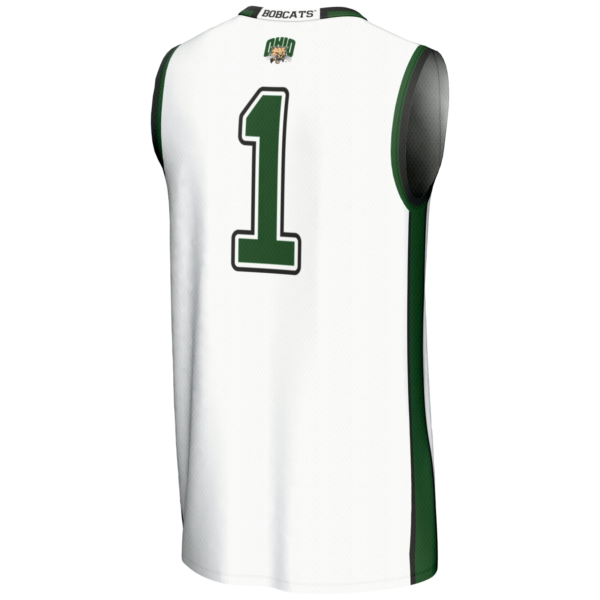 #1 Ohio Bobcats Lightweight Basketball Jersey White - back view