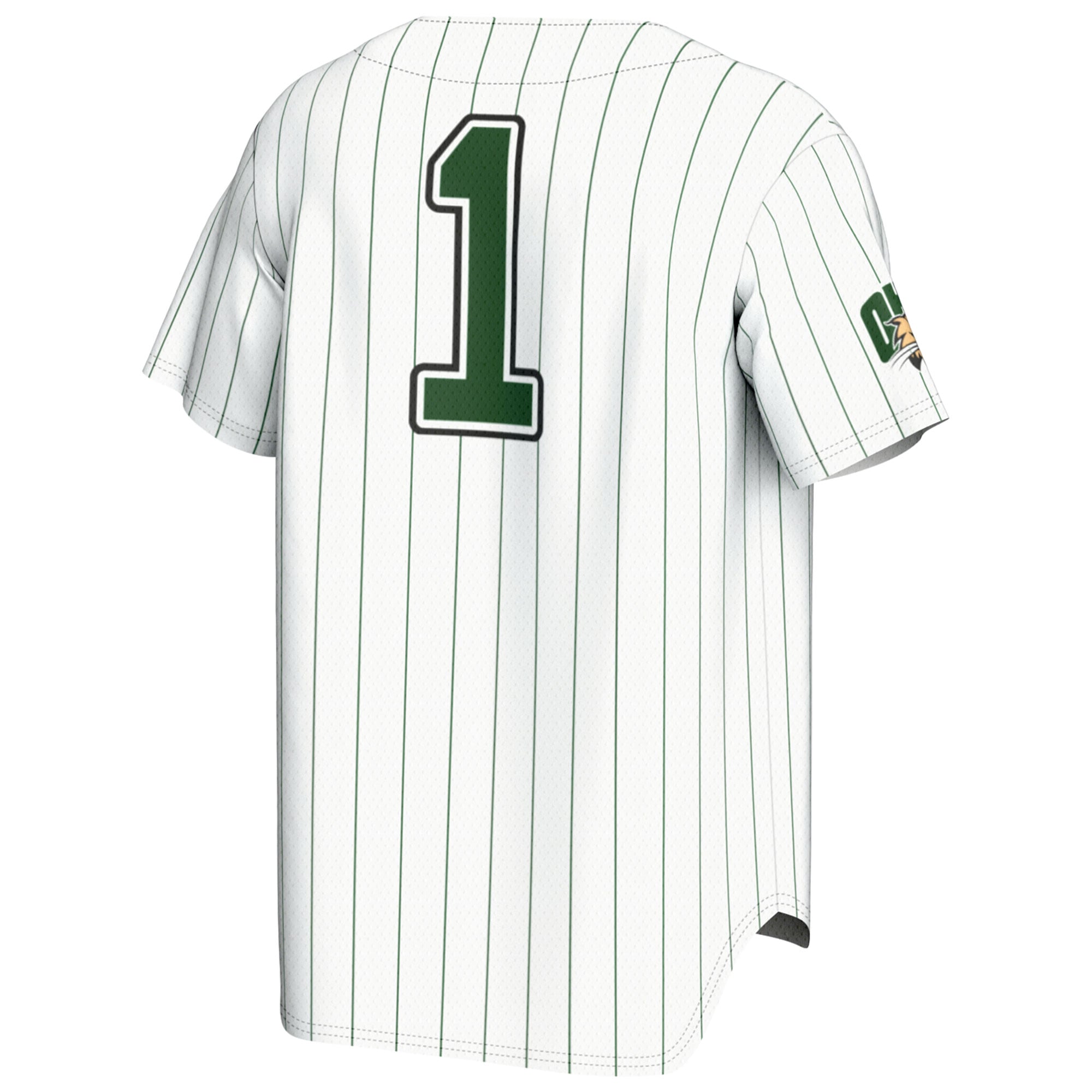 #1 Ohio Bobcats Youth Lightweight Baseball Fashion Jersey - White - back view