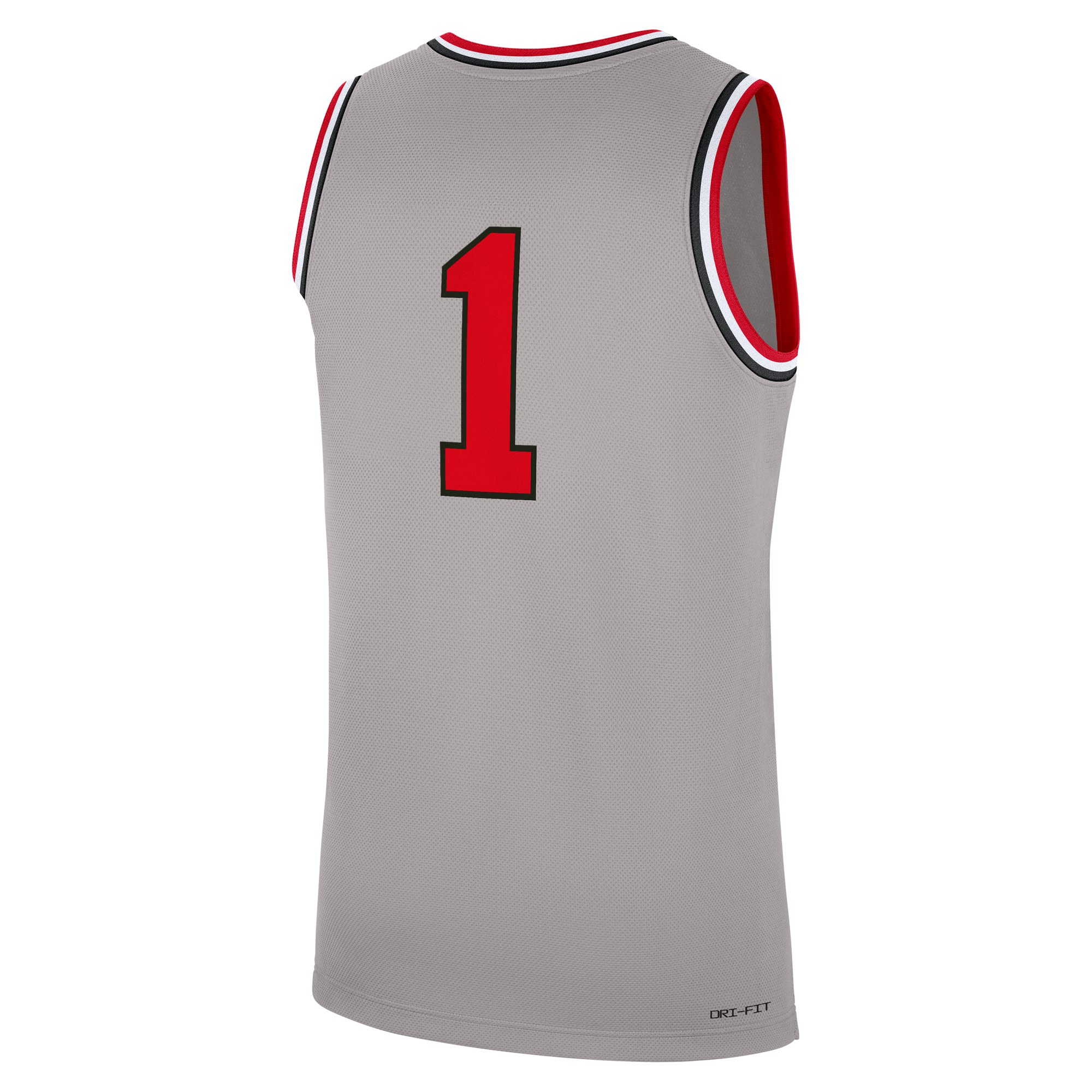 #1 Ohio State Buckeyes Alternate Basketball Jersey Gray - back view