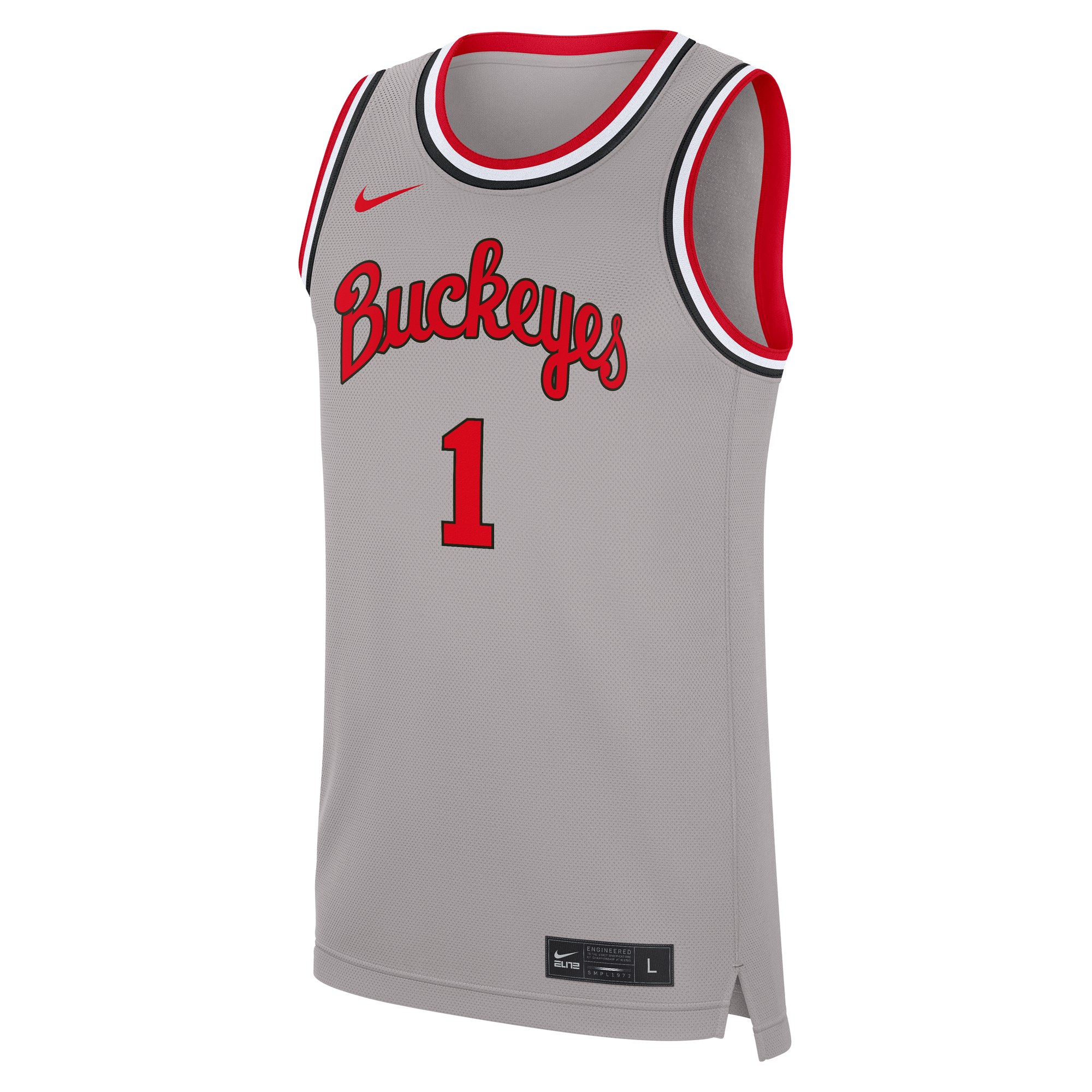 #1 Ohio State Buckeyes Alternate Basketball Jersey Gray - front view