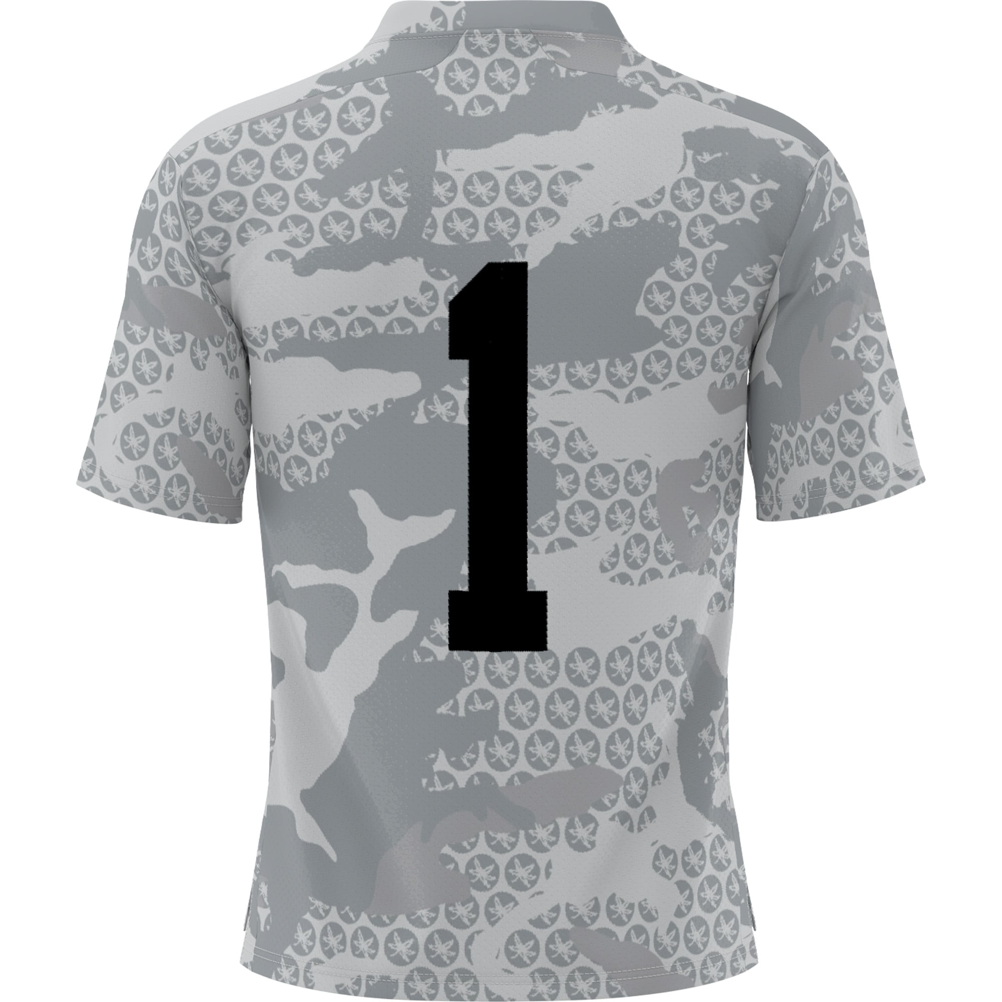 #1 Ohio State Buckeyes Youth Camo Football Jersey Gray - back view