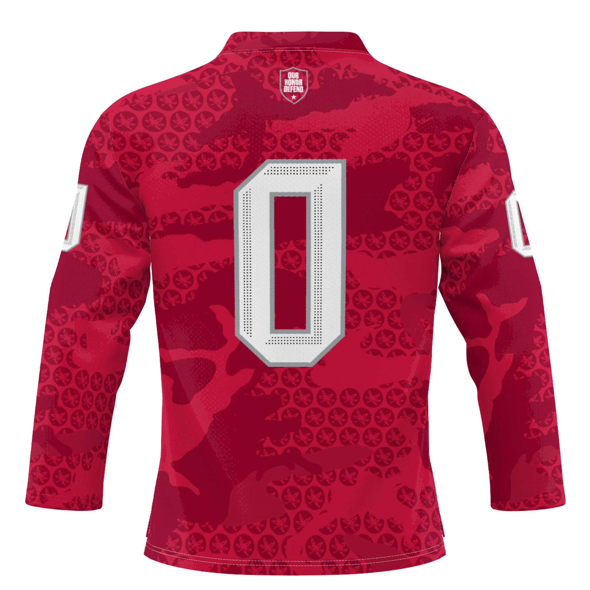 #0 Ohio State Buckeyes Ice Hockey Jersey Scarlet - back view