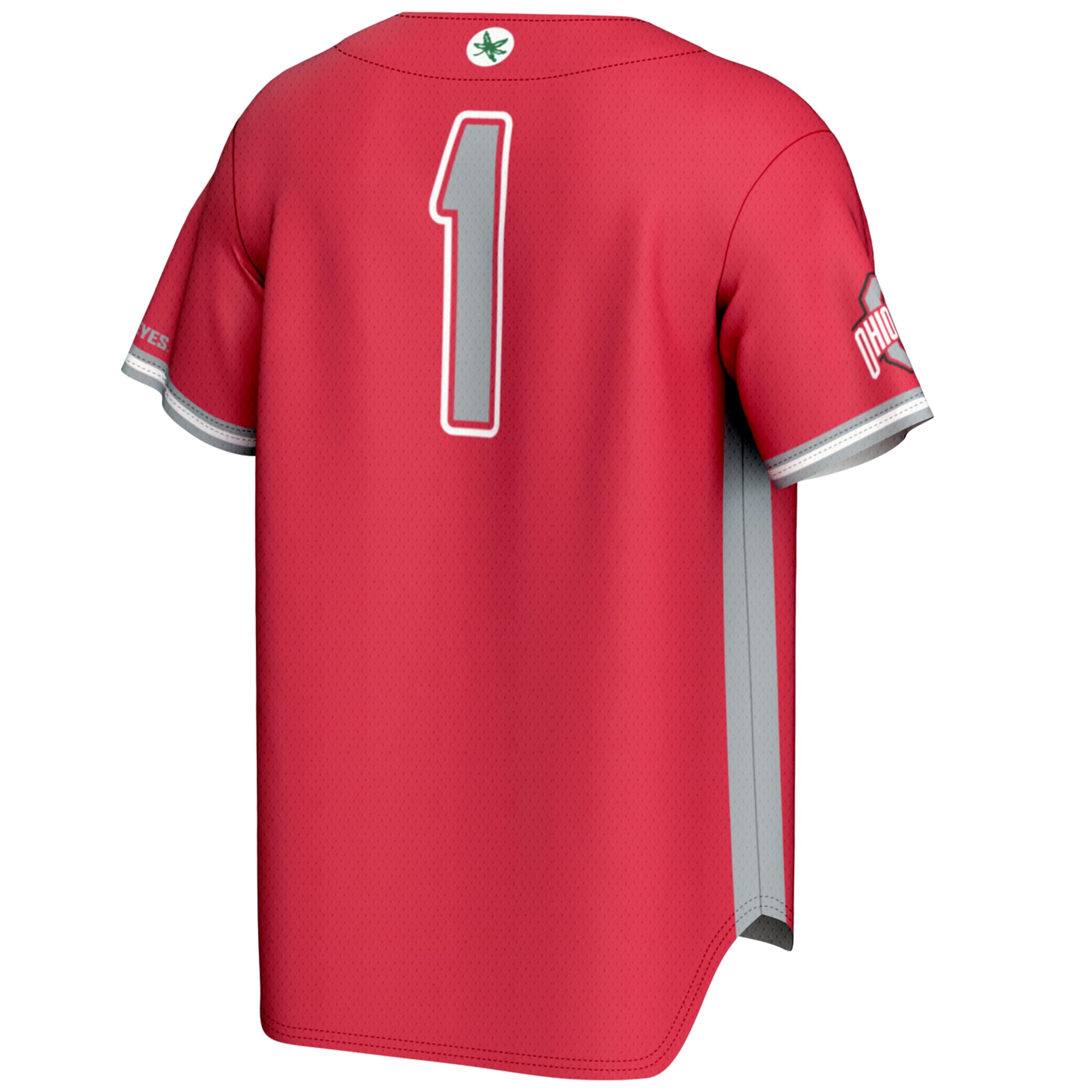 #1 Ohio State Buckeyes Lightweight Baseball Jersey Scarlet - back view