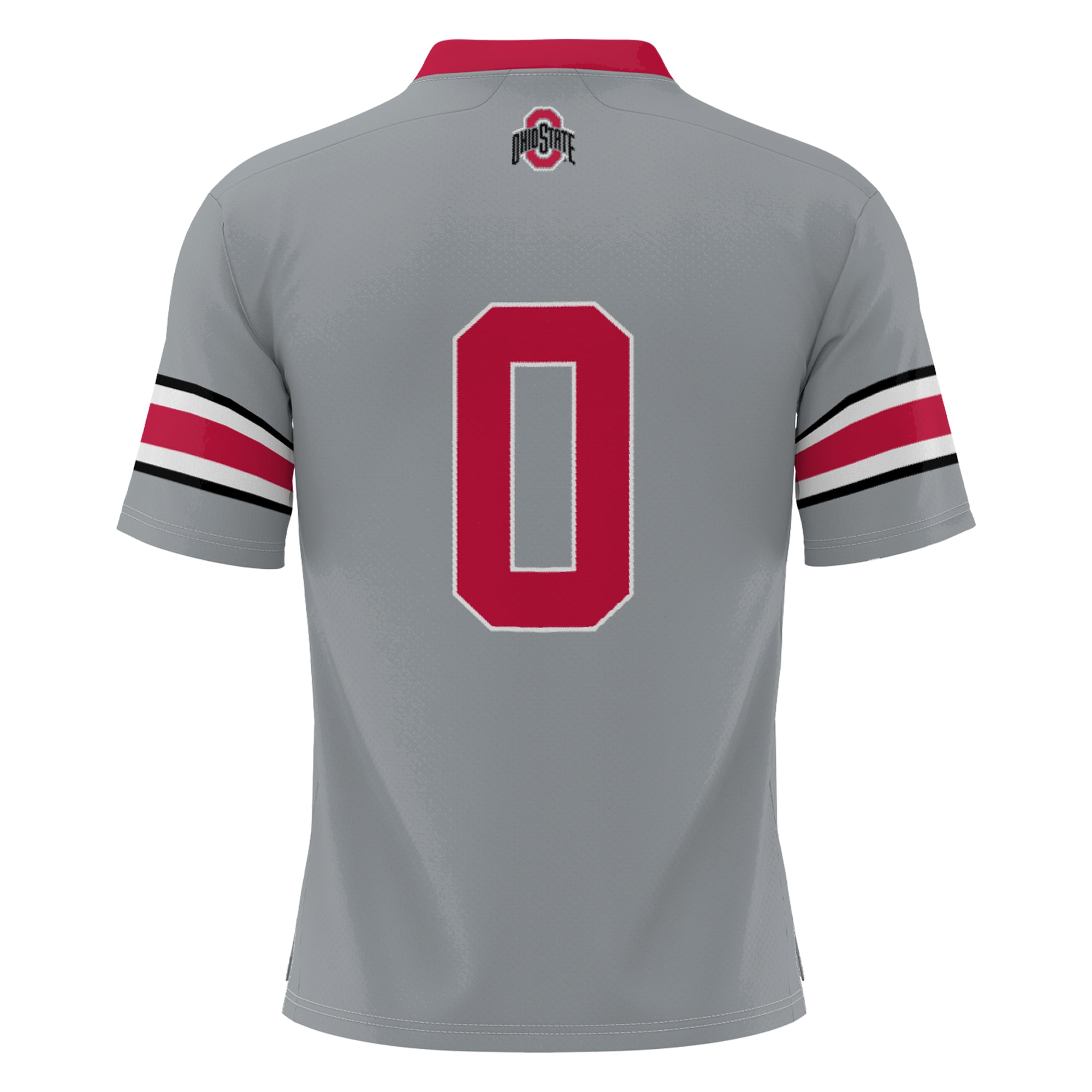 #0 Ohio State Buckeyes Lightweight Lacrosse Jersey Gray - back view
