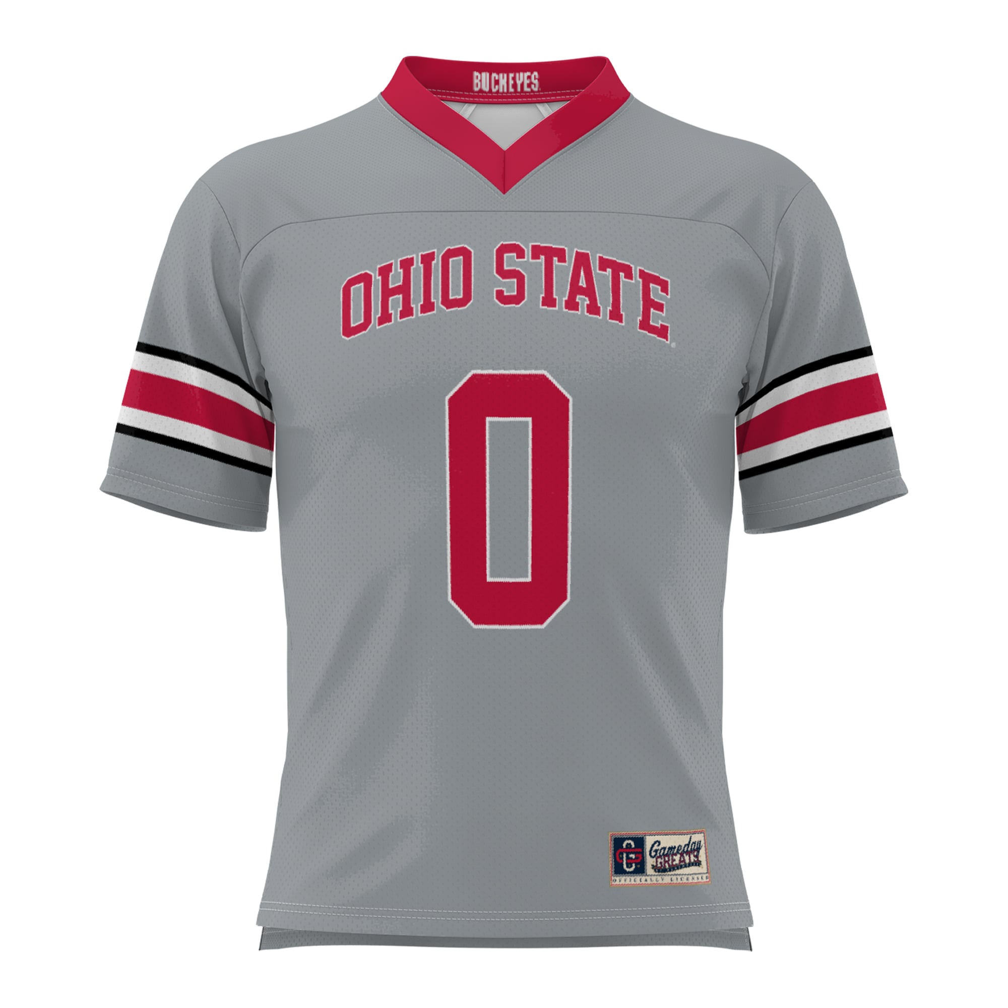 #0 Ohio State Buckeyes Lightweight Lacrosse Jersey Gray - front view