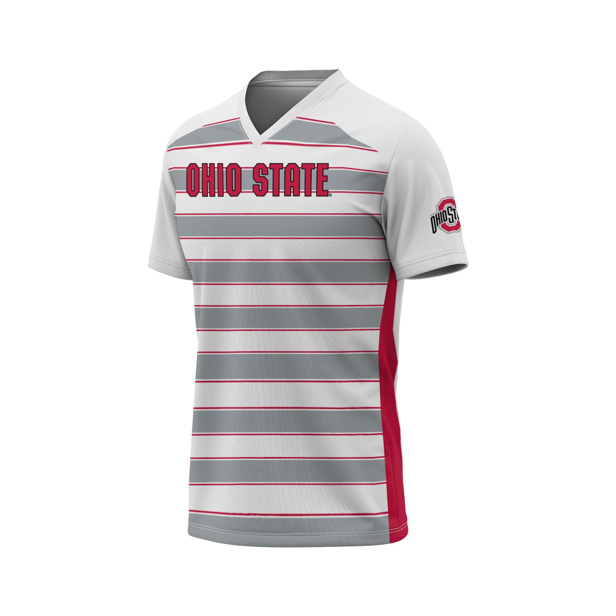 #1 Ohio State Buckeyes Lightweight Soccer Fashion Jersey White - front view