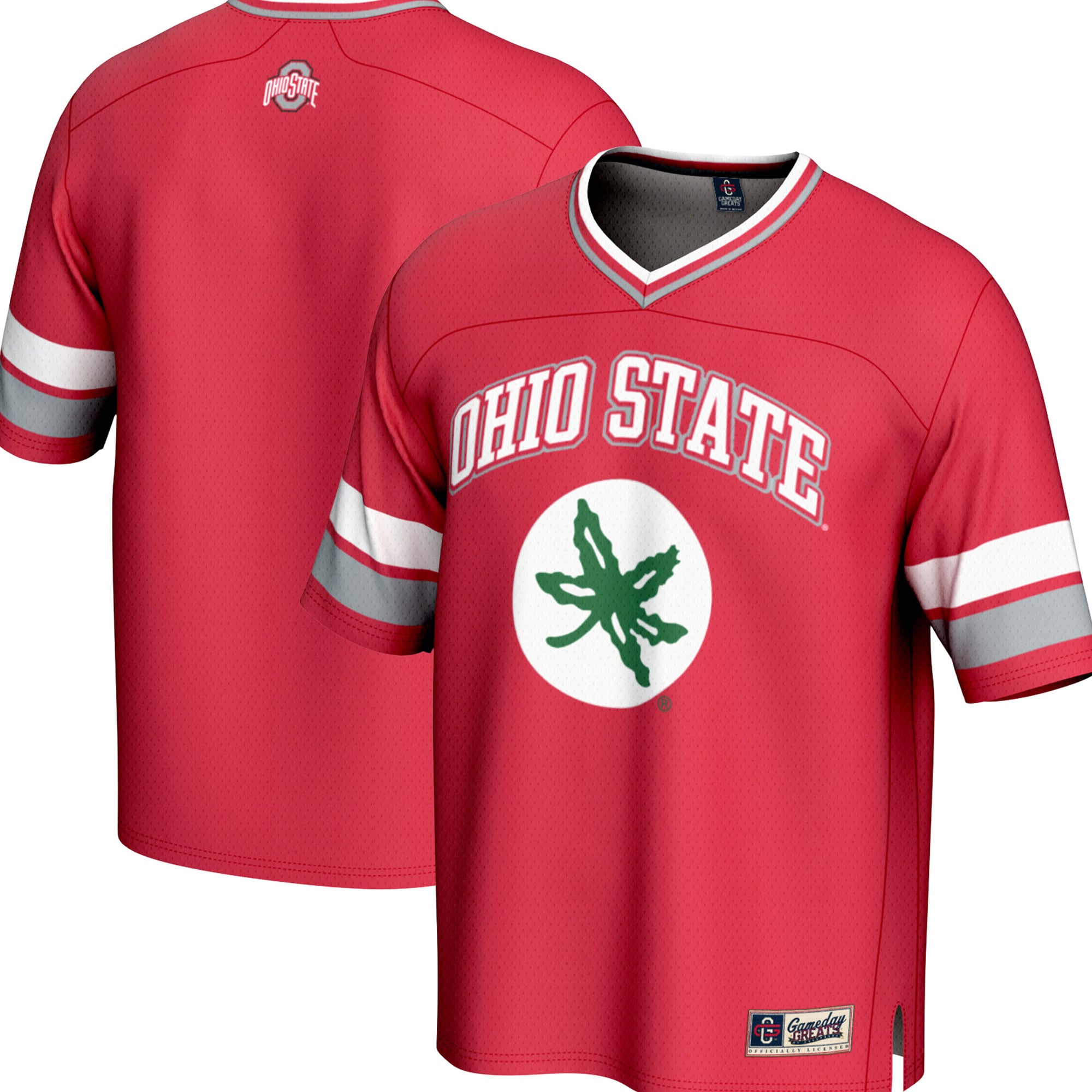 Ohio State Buckeyes Spirit Football Jersey Scarlet - front and back view