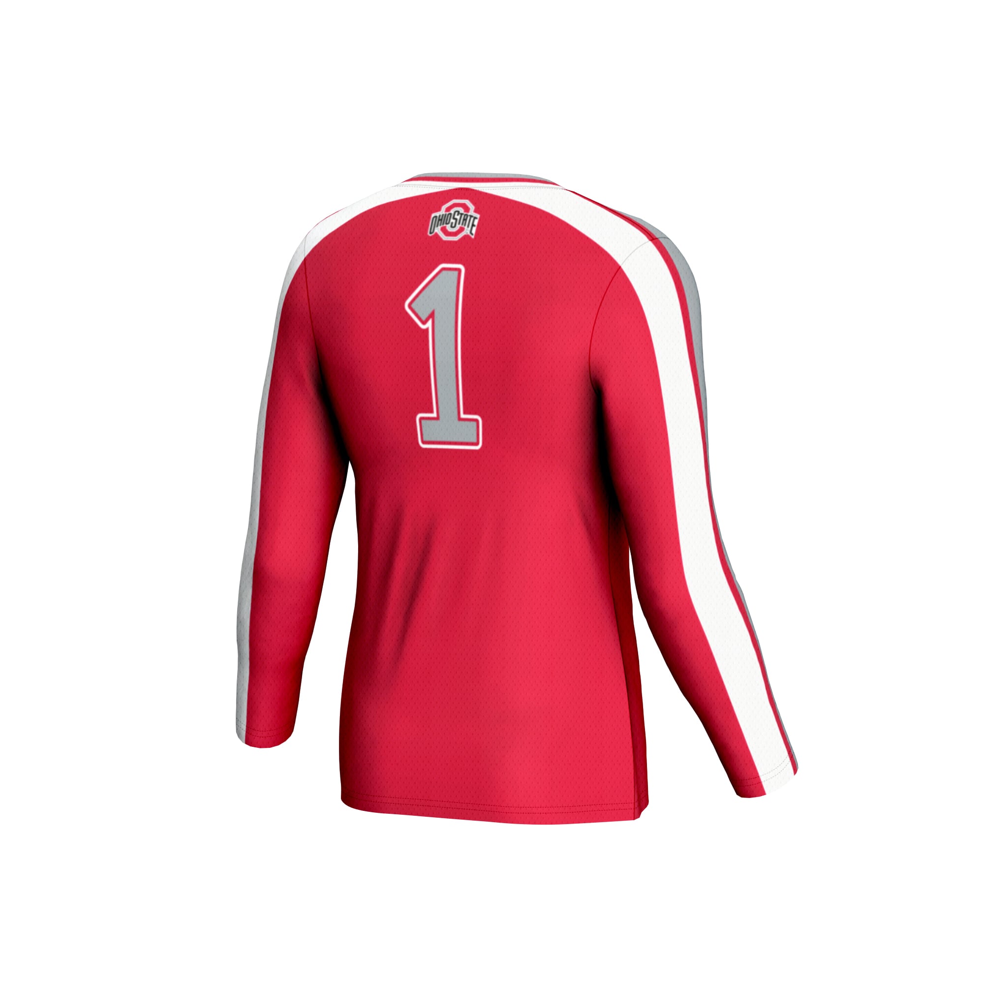 Ohio State Buckeyes Youth #1 Lightweight Volleyball Fashion Jersey Scarlet - back view
