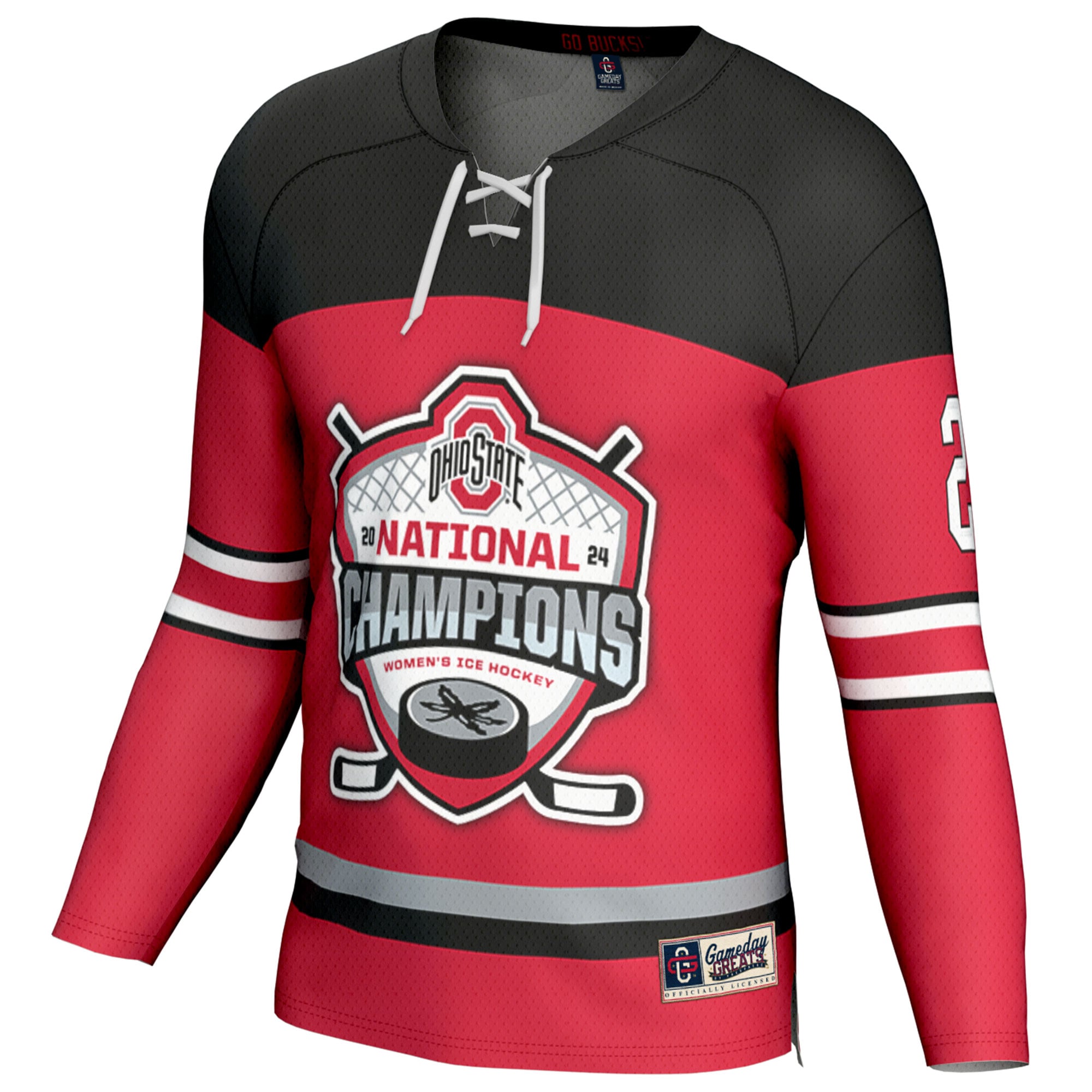 Ohio State Buckeyes Youth 2024 NCAA Women's Ice Hockey National Champions Fashion - front view
