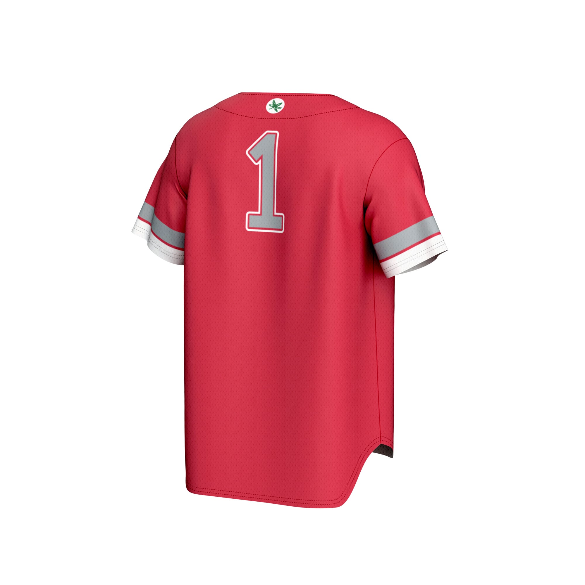 #1 Ohio State Buckeyes Unisex Lightweight Collegiate Baseball Fashion Jersey Scarlet - back view