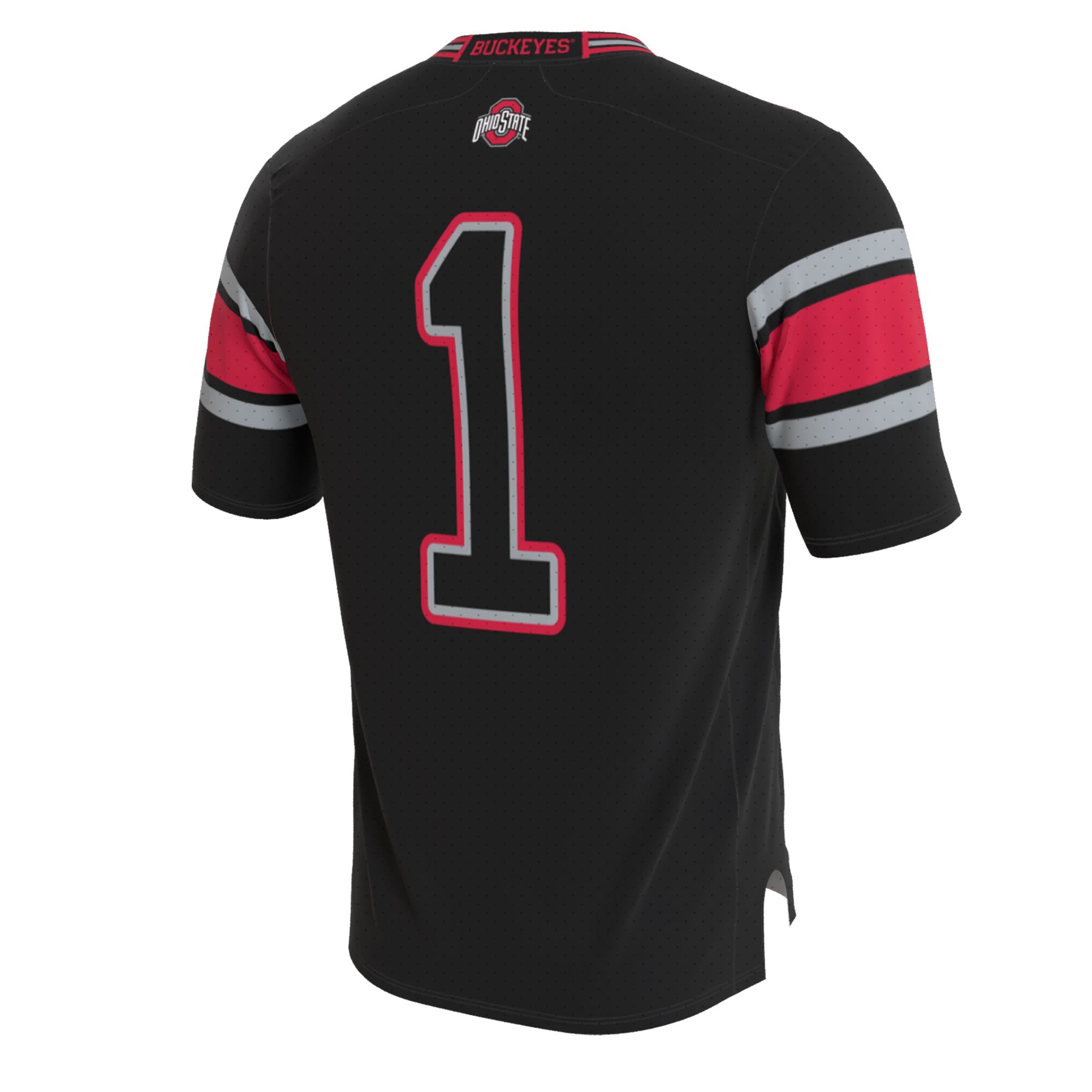 Ohio State Buckeyes Youth Lightweight Collegiate Football Blackout Fashion Jersey - back view