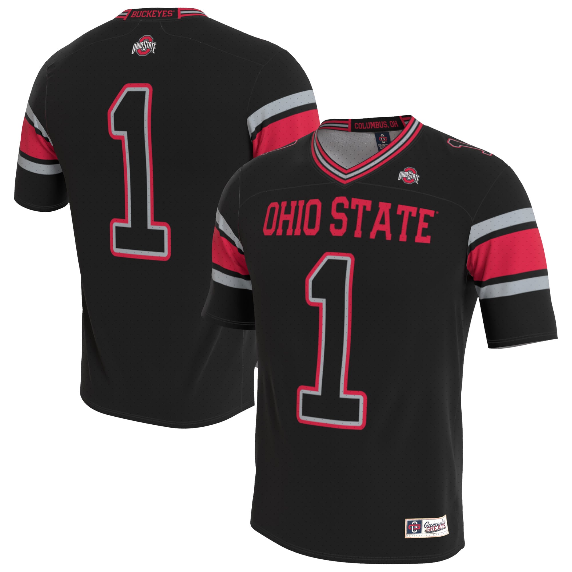 Ohio State Buckeyes Youth Lightweight Collegiate Football Blackout Fashion - front and back view