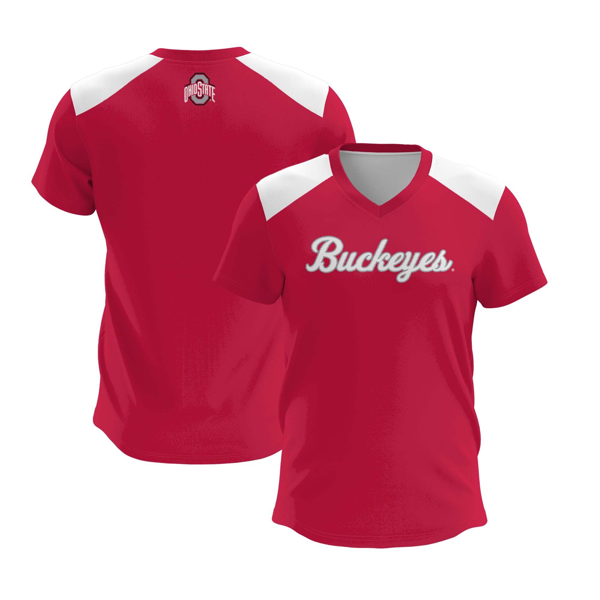 Ohio State Buckeyes Unisex Lightweight Lacrosse Jersey Scarlet - front and back view