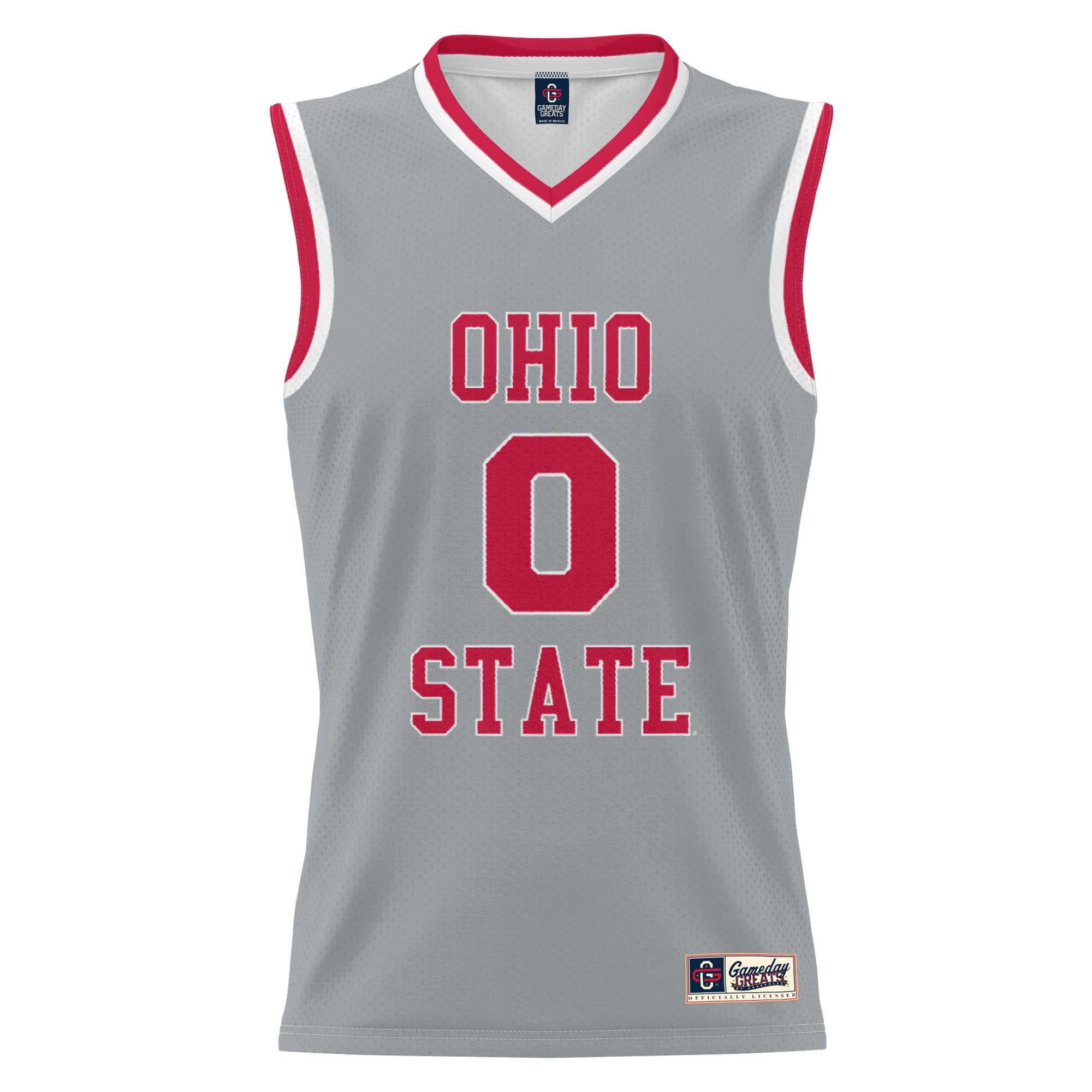 #0 Ohio State Buckeyes Youth Lightweight Men's Basketball Fashion Jersey Gray - front view