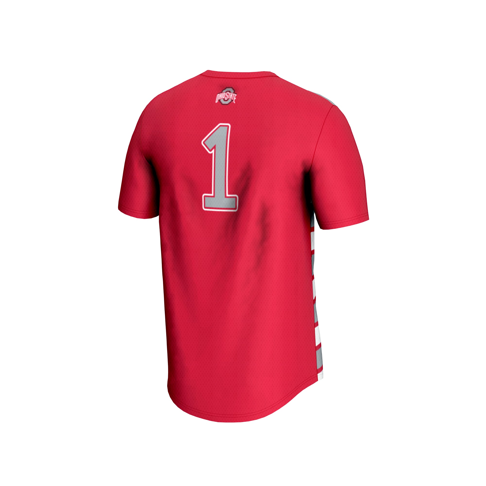 #1 Ohio State Buckeyes Unisex Lightweight Soccer Fashion Jersey Scarlet - back view
