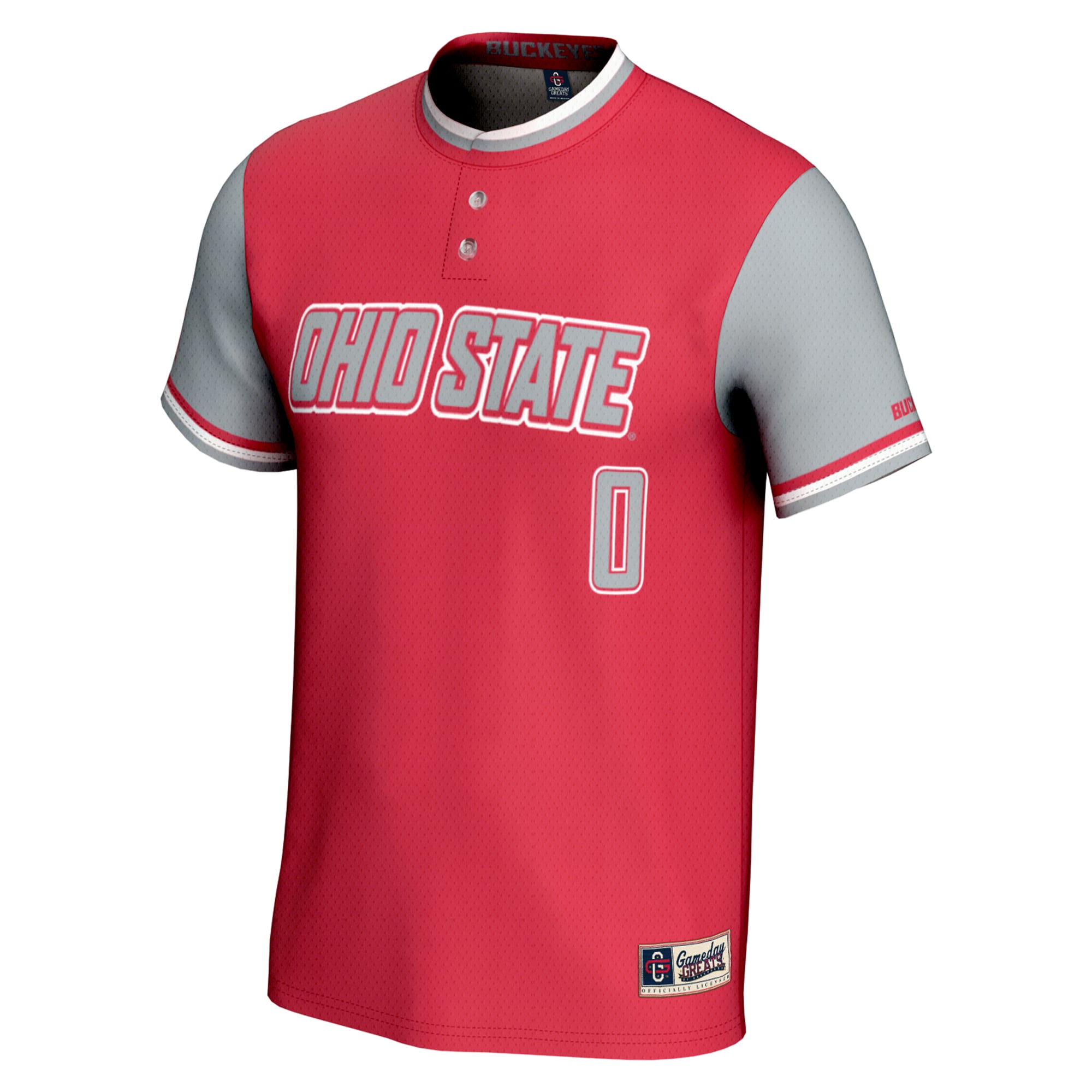 #0 Ohio State Buckeyes Unisex Lightweight Softball Jersey Scarlet - front view