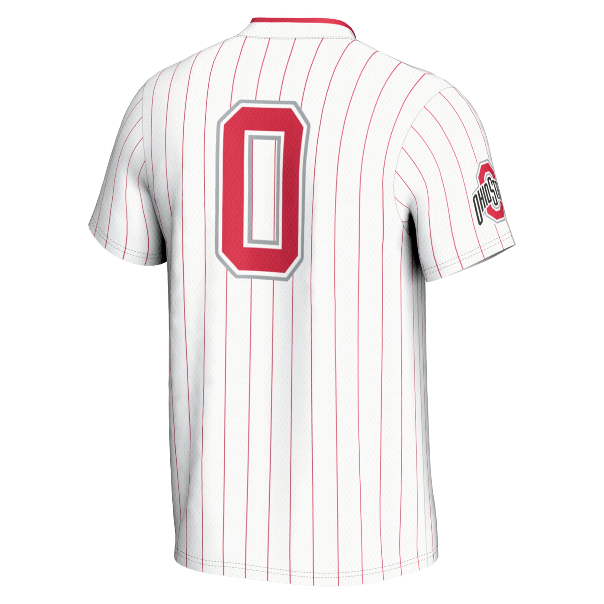 #0 Ohio State Buckeyes Unisex Lightweight Softball Jersey White - back view