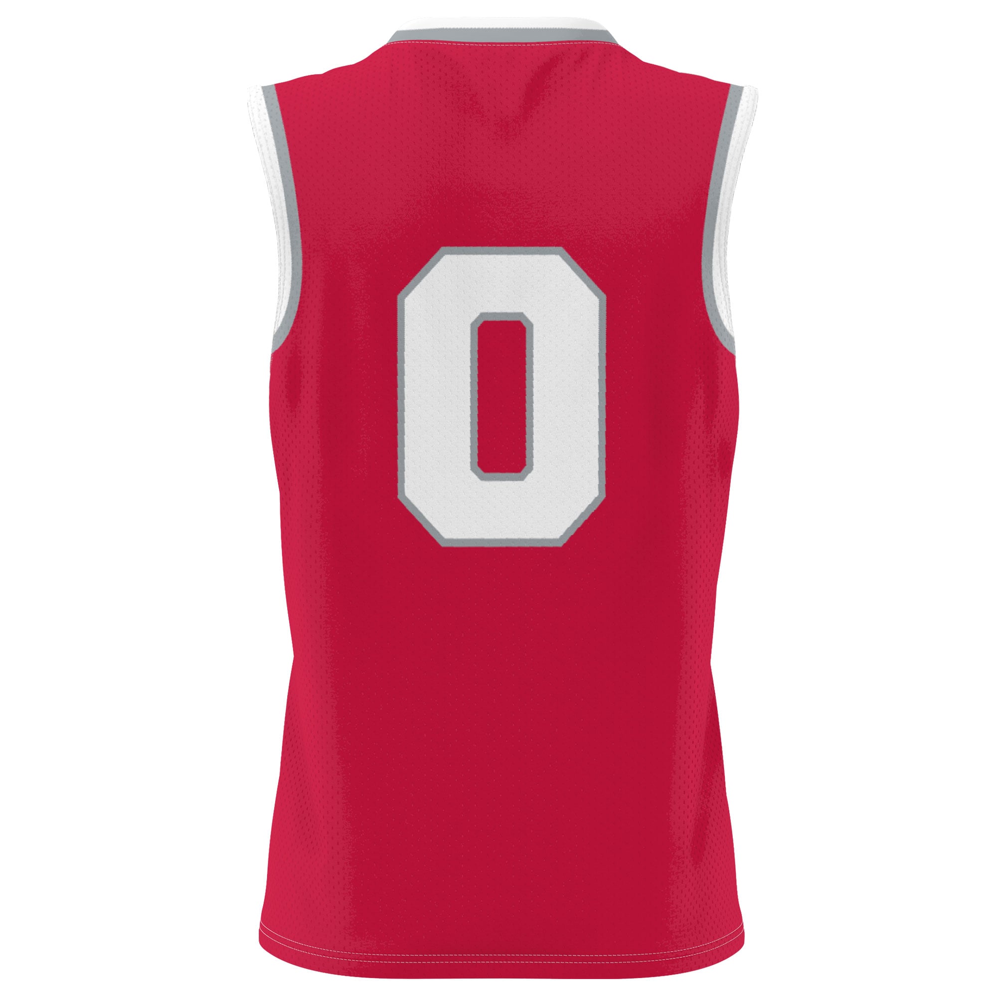 #0 Ohio State Buckeyes Unisex Lightweight Women's Basketball Fashion Jersey Scarlet - back view