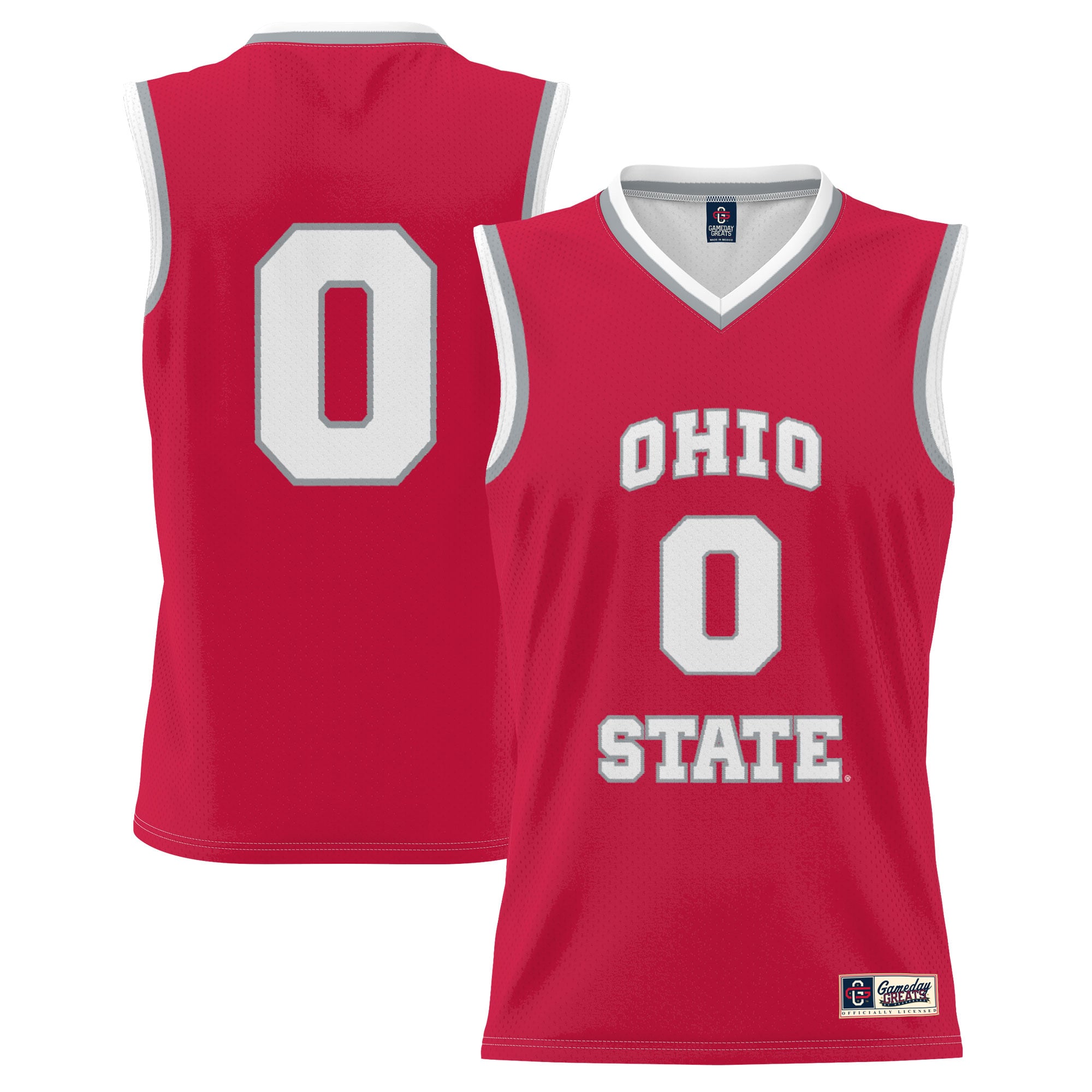 #0 Ohio State Buckeyes Unisex Lightweight Women's Basketball Fashion Jersey - front and back view