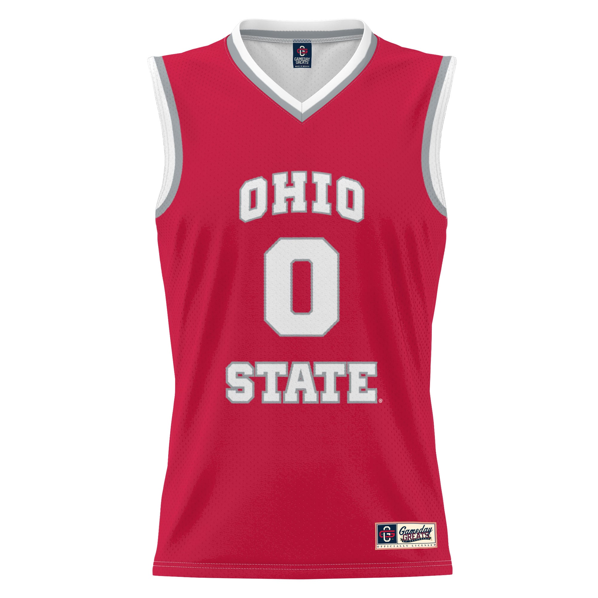 #0 Ohio State Buckeyes Unisex Lightweight Women's Basketball Fashion Jersey Scarlet - front view