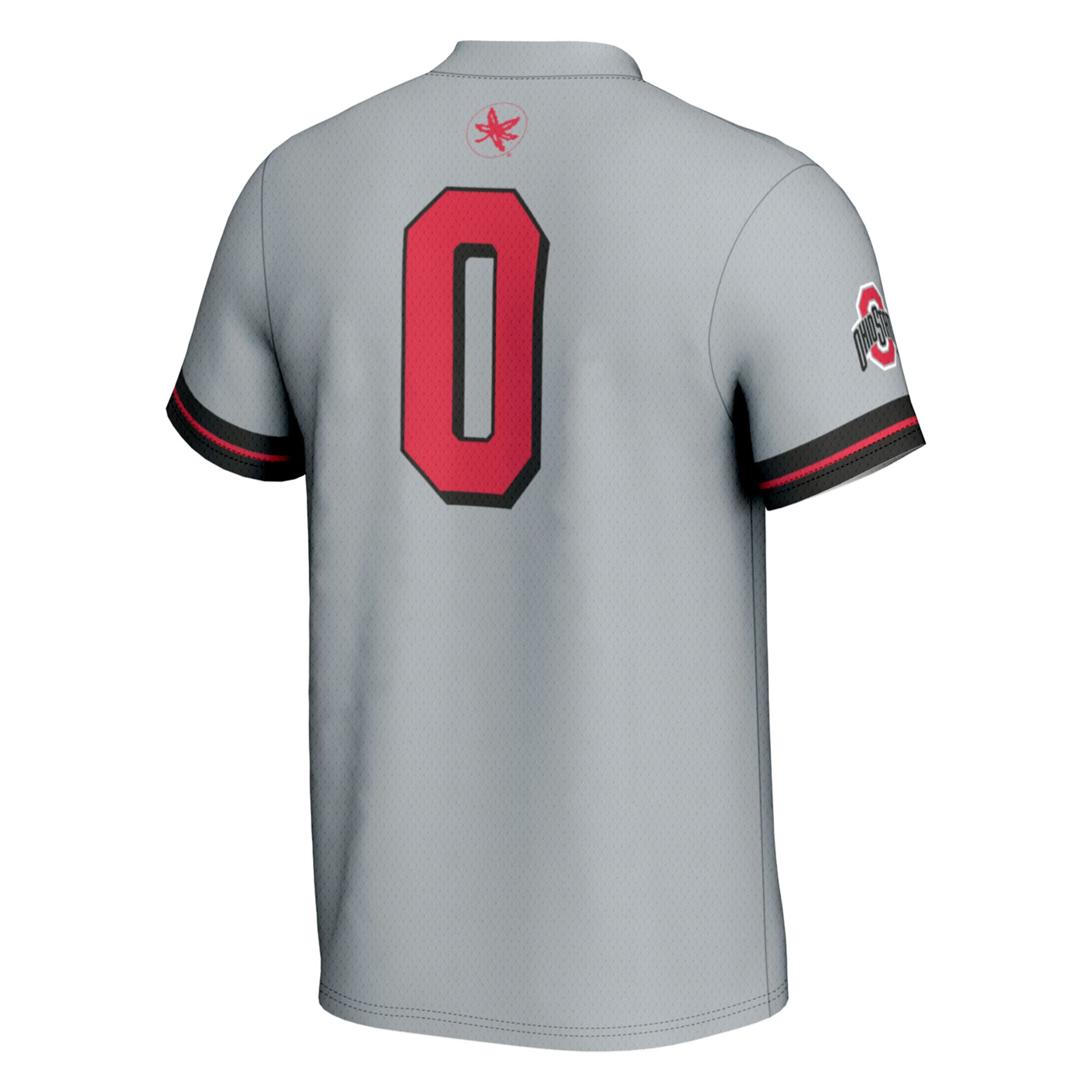 #0 Ohio State Buckeyes Unisex Softball Lightweight Fashion Jersey Gray - back view