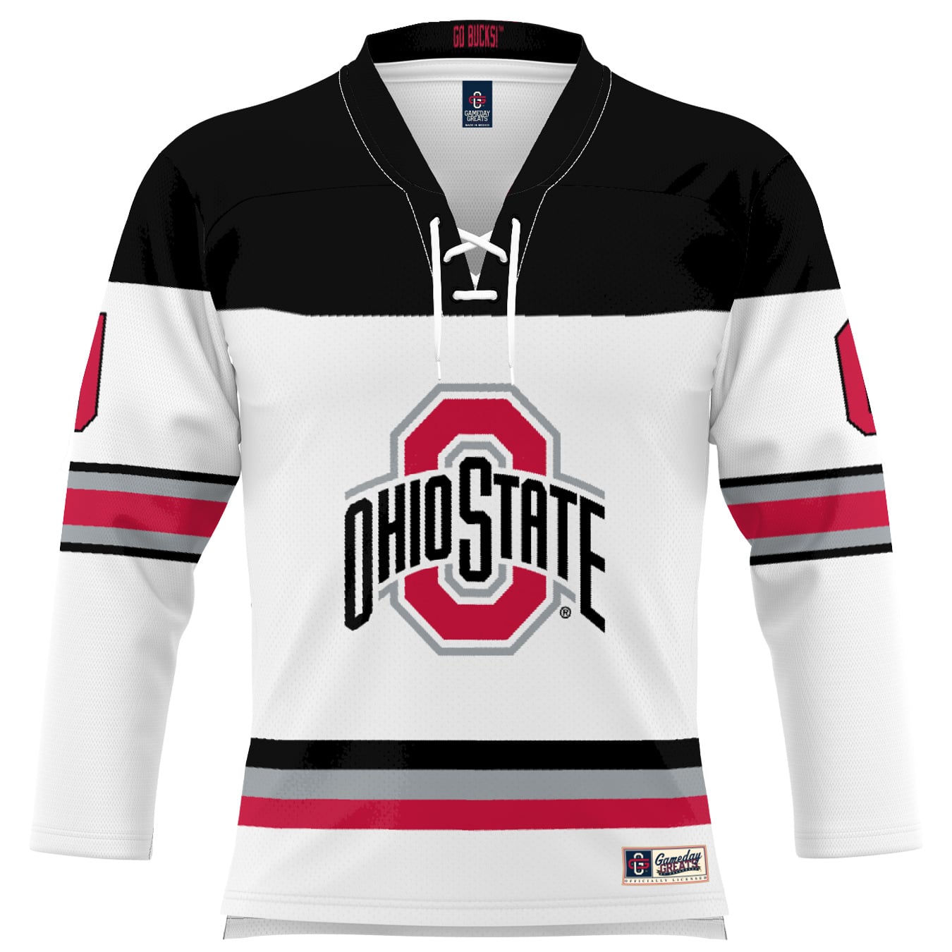 #0 Ohio State Buckeyes Unisex Women's Hockey Jersey White - front view