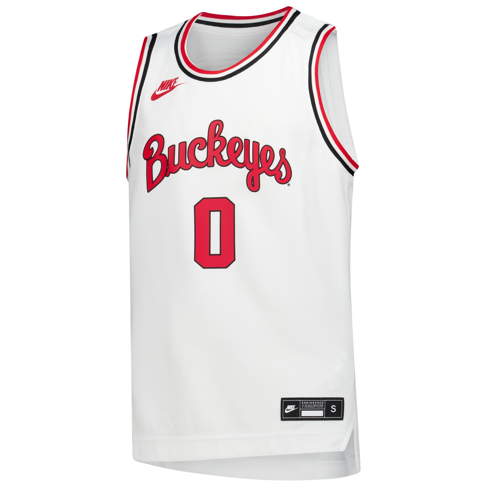 Ohio State Buckeyes Youth Basketball Jersey White - front view