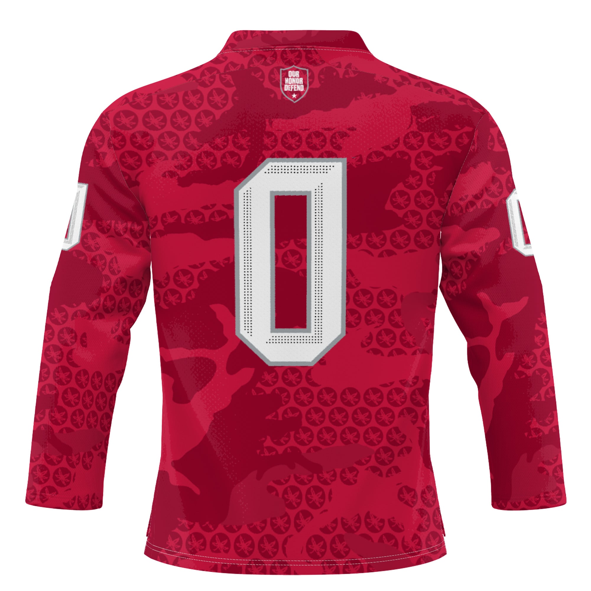 #0 Ohio State Buckeyes Youth Ice Hockey Jersey Scarlet - back view