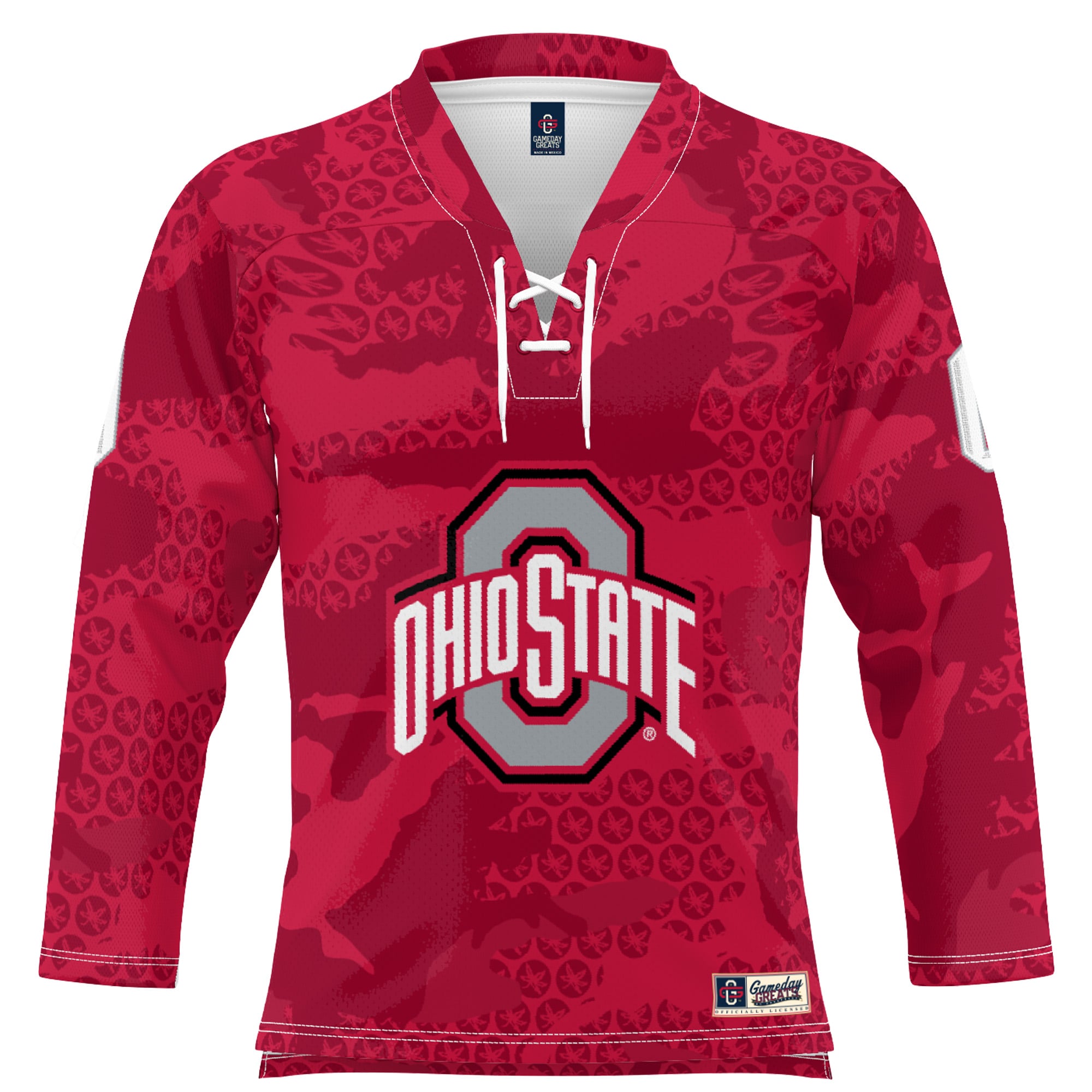 #0 Ohio State Buckeyes Youth Ice Hockey Jersey Scarlet - front view