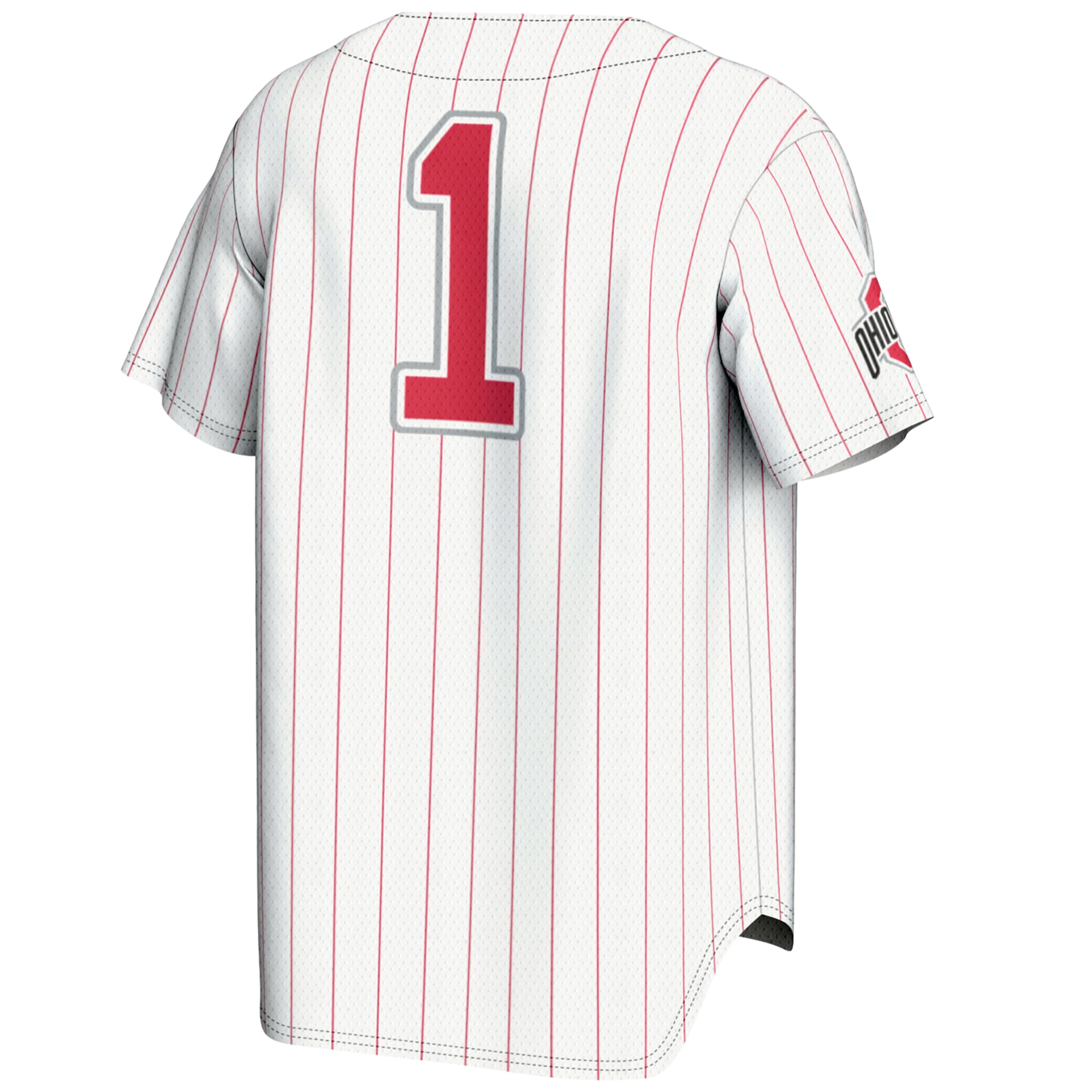 #1 Ohio State Buckeyes Youth Lightweight Baseball Jersey White - back view