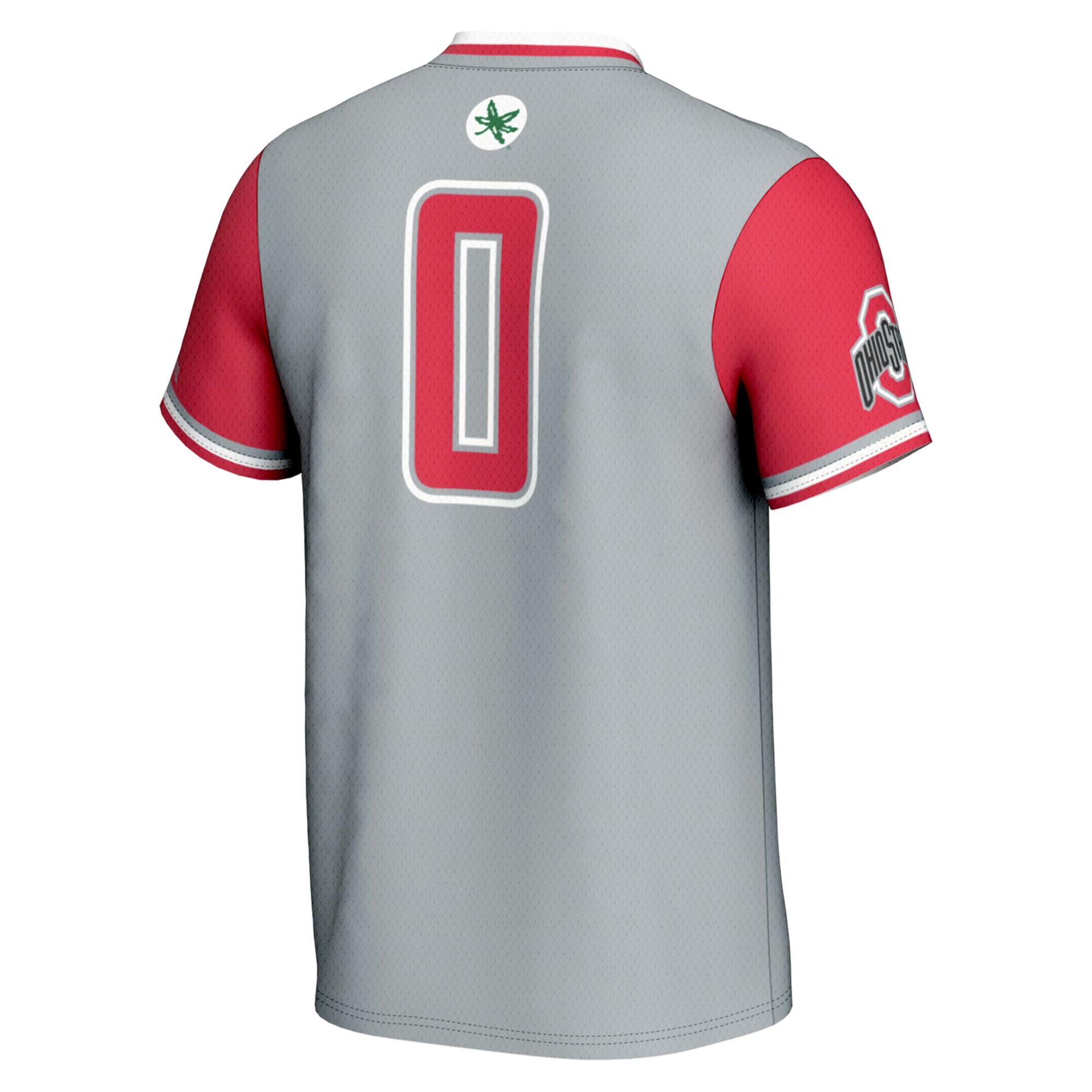 #0 Ohio State Buckeyes Youth Lightweight Softball Jersey Gray - back view